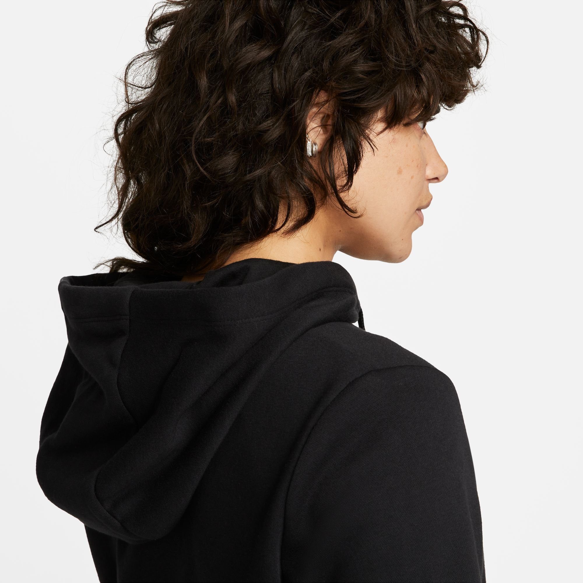 Hoodie Fleece Nike Women's Logo Pullover Sportswear Kapuzensweatshirt BLACK/WHITE Club
