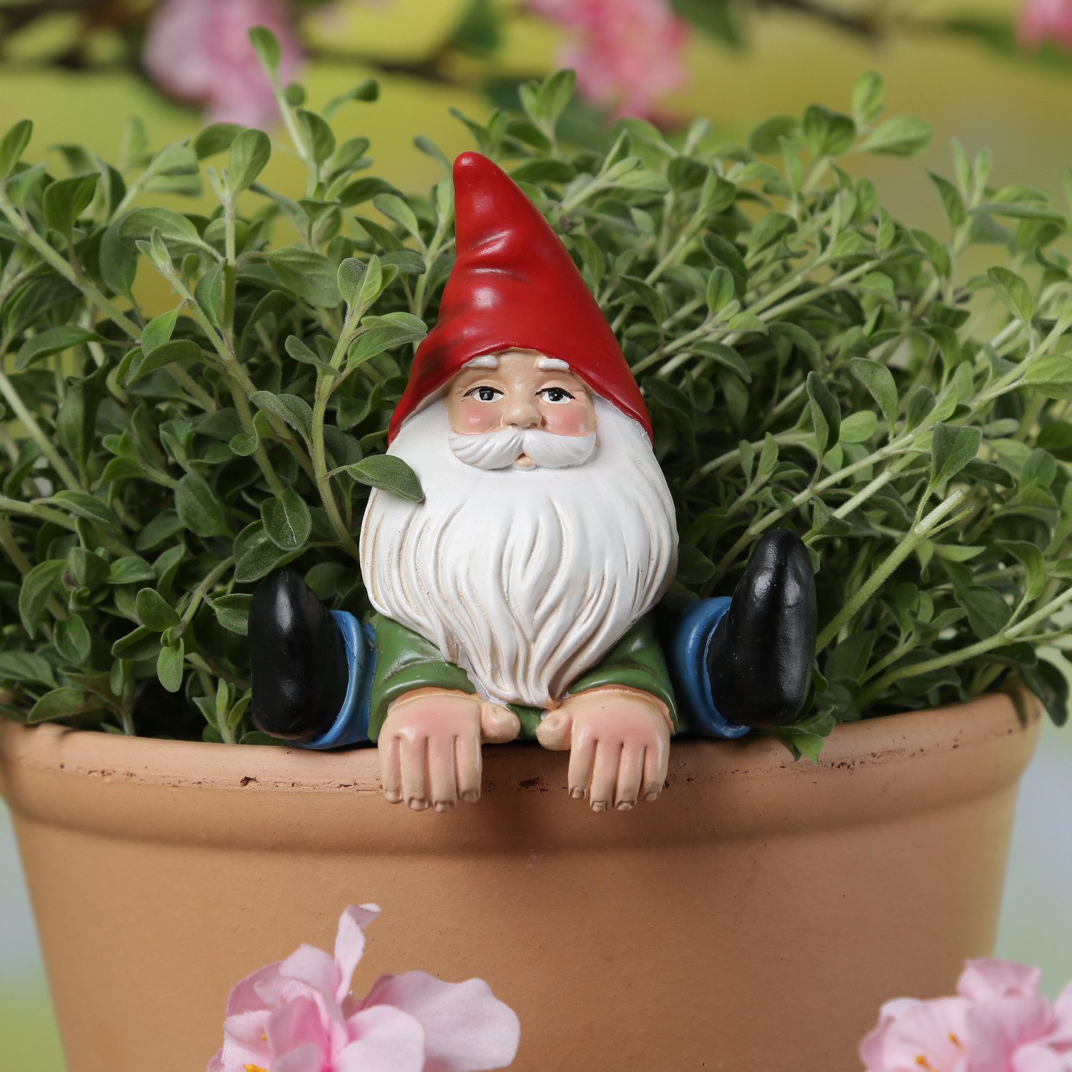 MARELIDA Gartenzwerg lustiger Blumentopfhänger Dekofigur als Topfhänger Gartenfigur H: 10cm, (1 St)