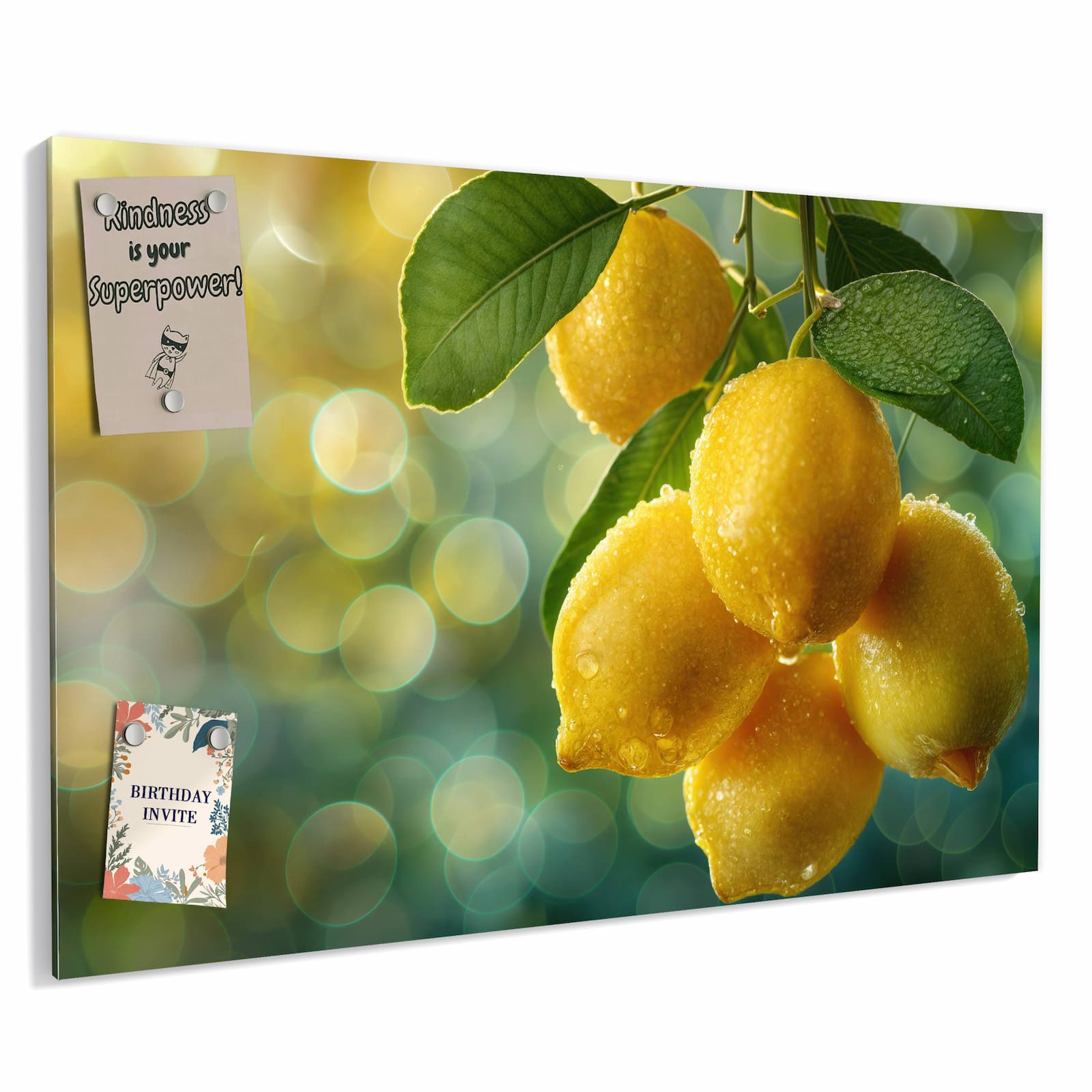 Primedeco Memoboard Metall Zitronenbaum – beschreibbar & magnetisch, (Inklusive Stift, Magnete und Montagematerial, 1-tlg., 9 verschiedene Größen), Magnetisch und Beschreibbar