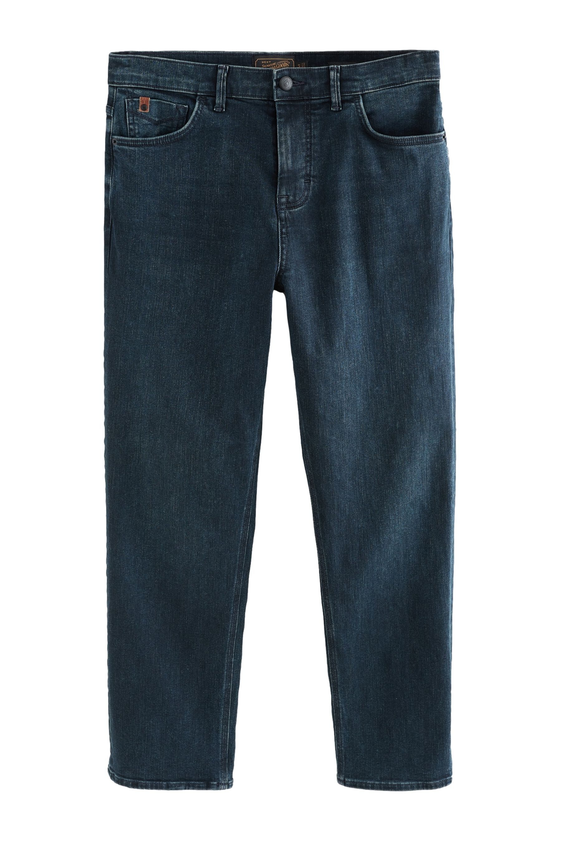 Straight-Jeans Straight Fit Premium Jeans, Kreuzschraffur