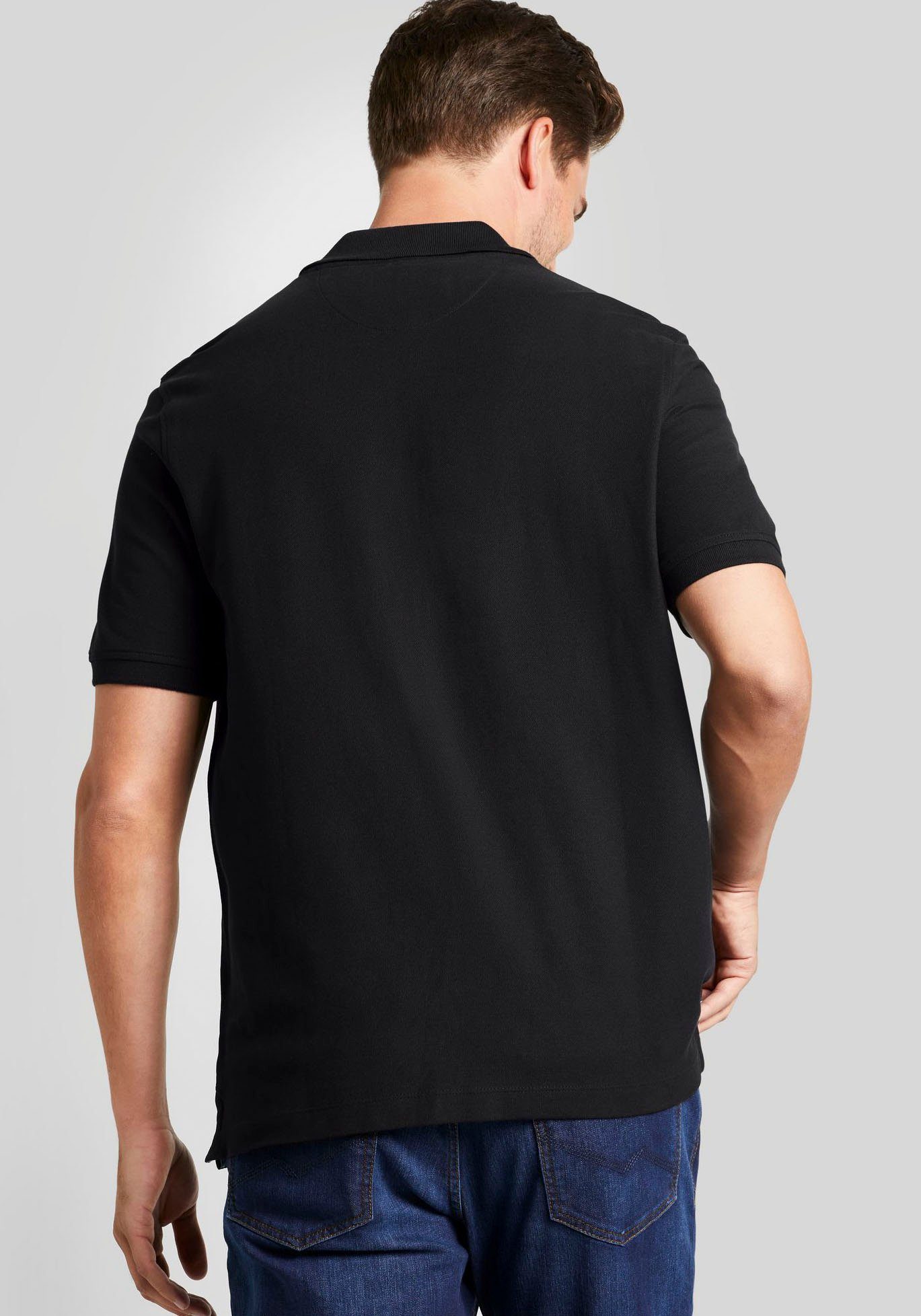 Logostickerei marine Poloshirt bugatti mit