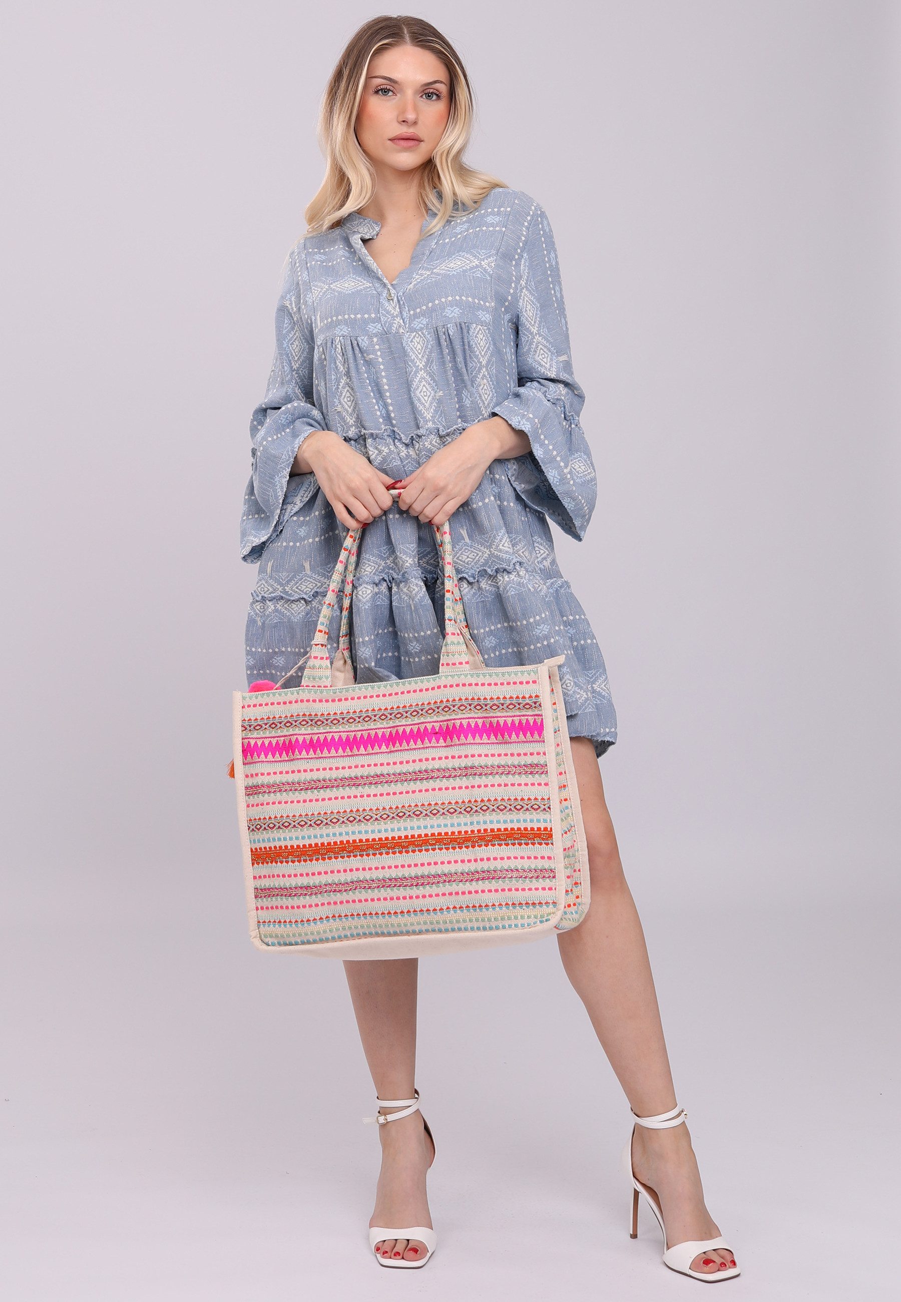 YC Fashion & Style beach bag Hippie-Indian handbag in bright colors, with spacious main compartment, in a practical design