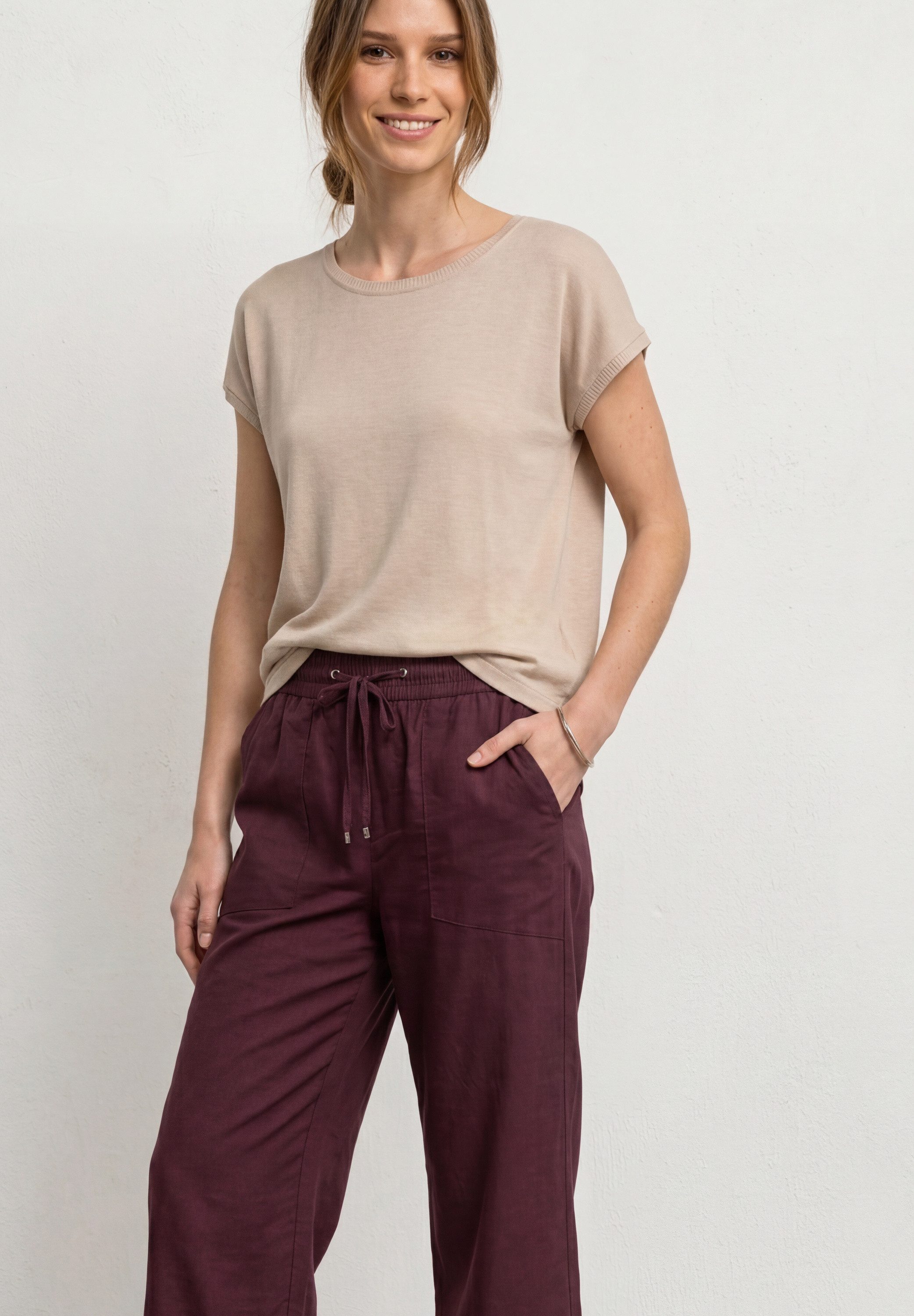 STREET ONE Stoffhose Style Amalia Sommerhose mit elastischem Bund und Tunnelzug – Bild 4 von 5