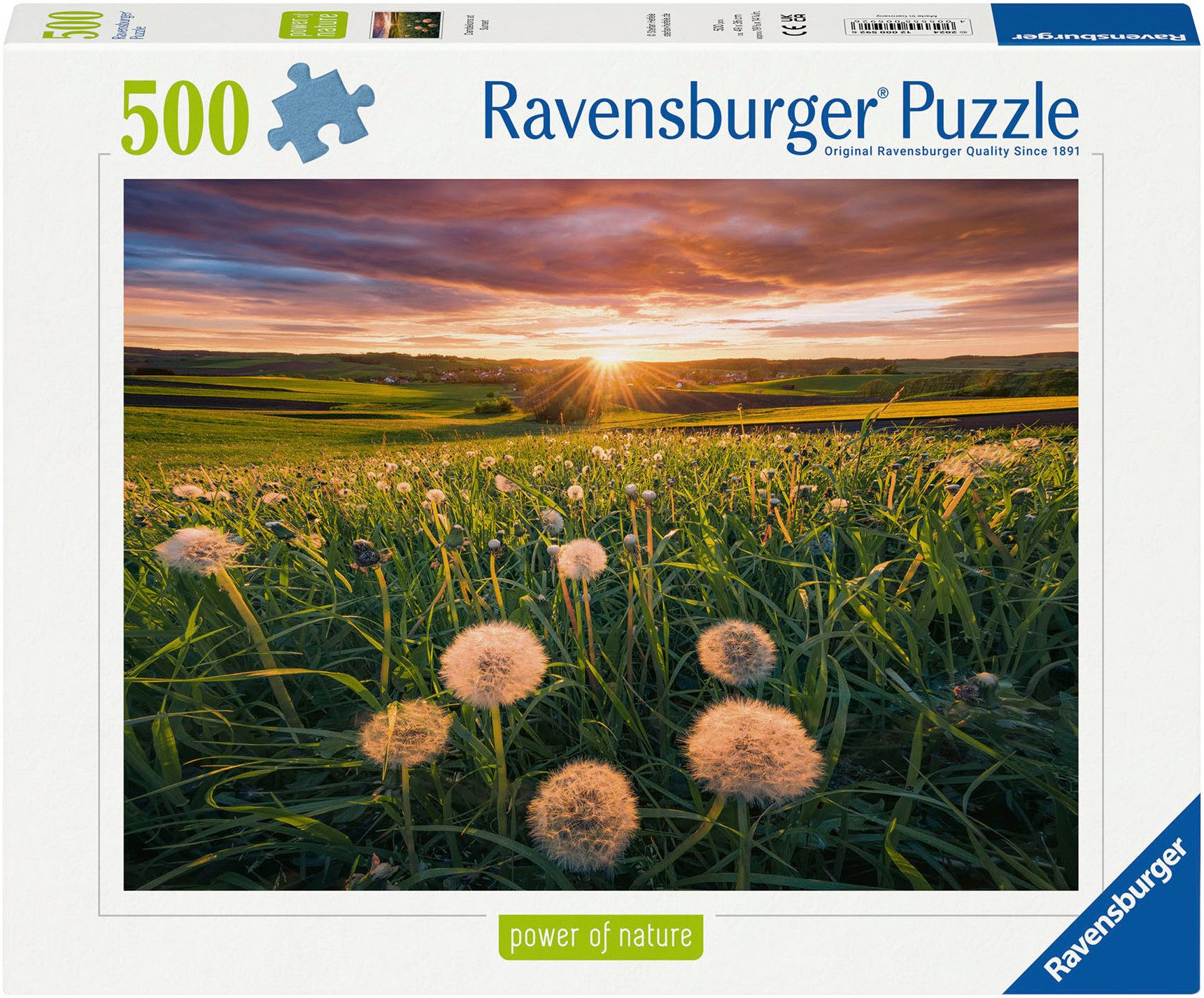 Ravensburger Puzzle power of nature, Pusteblumen im Sonnenuntergang, 500 Pu günstig online kaufen