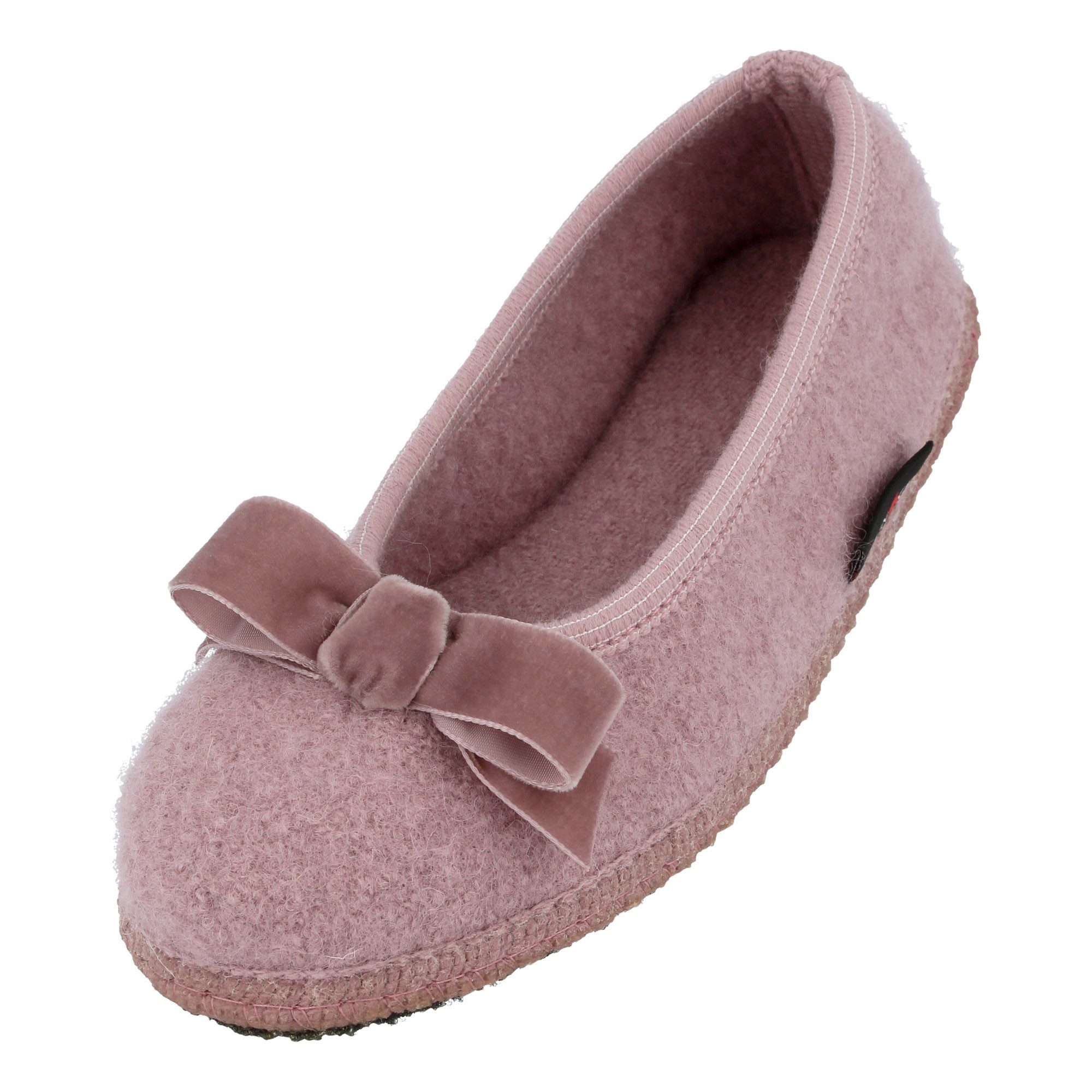 Slipper Fiocco Filzpantoffel Hausschuh Ballerina aus Wollwalkstoff Hausschuh