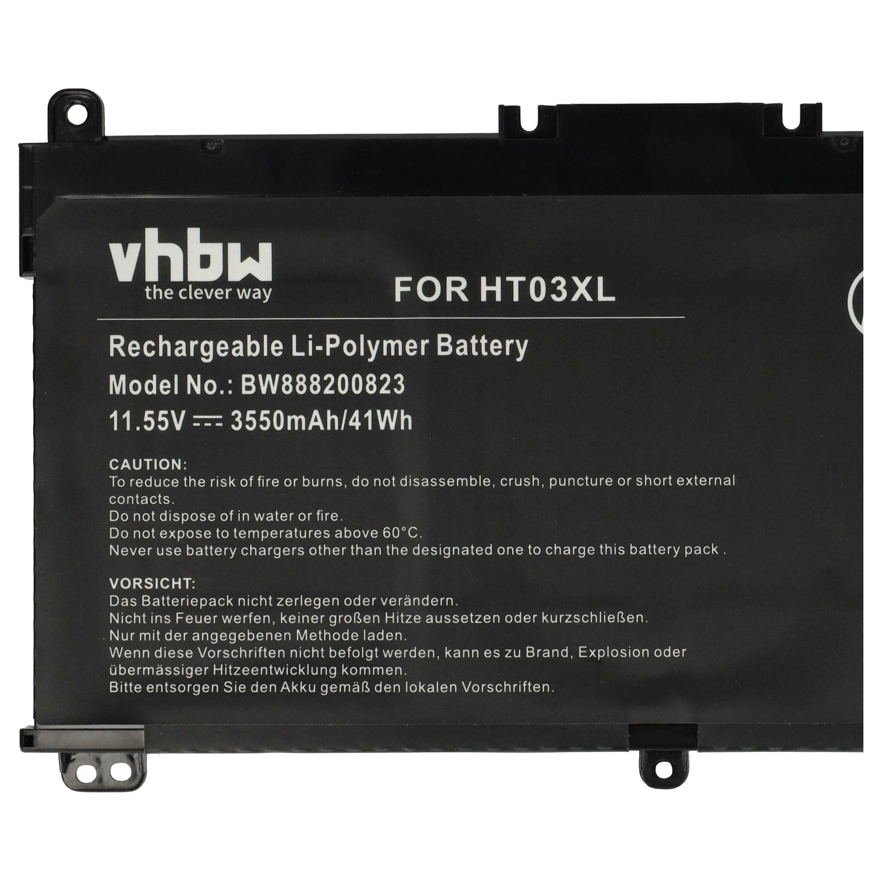vhbw Ersatz für HP HT03XL, L11119-855, HT03041XL, L11421-1C1, L11119-857, L Laptop-Akku Akku Li-Polymer 3550 mAh (11,55 V, 1 St), Leistungsfähiger Austausch-Akk – Bild 5 von 5