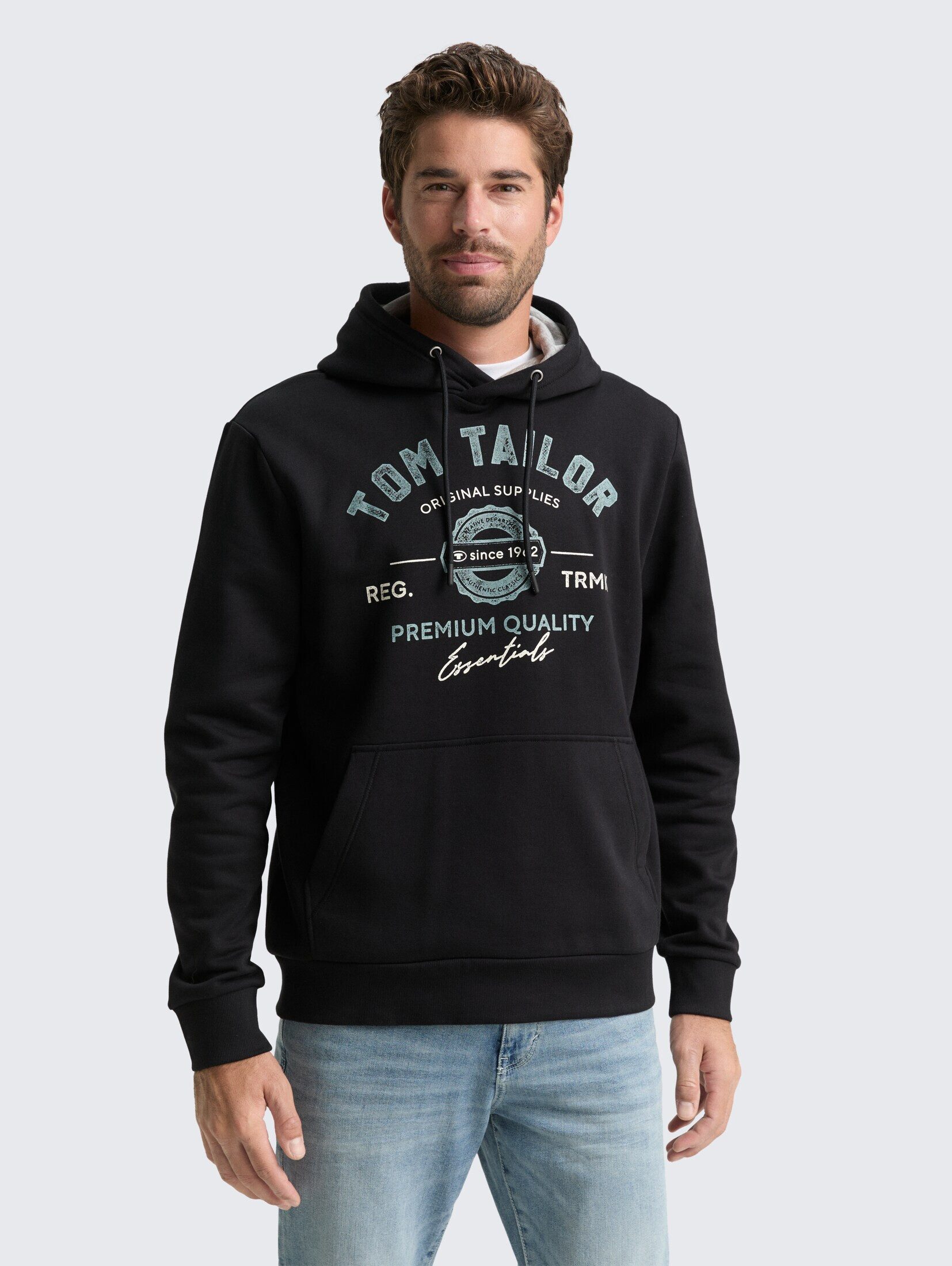 TOM TAILOR Sweatshirt Strick & Sweatshirts Hoodie Sweatshirt mit Logo-Print günstig online kaufen