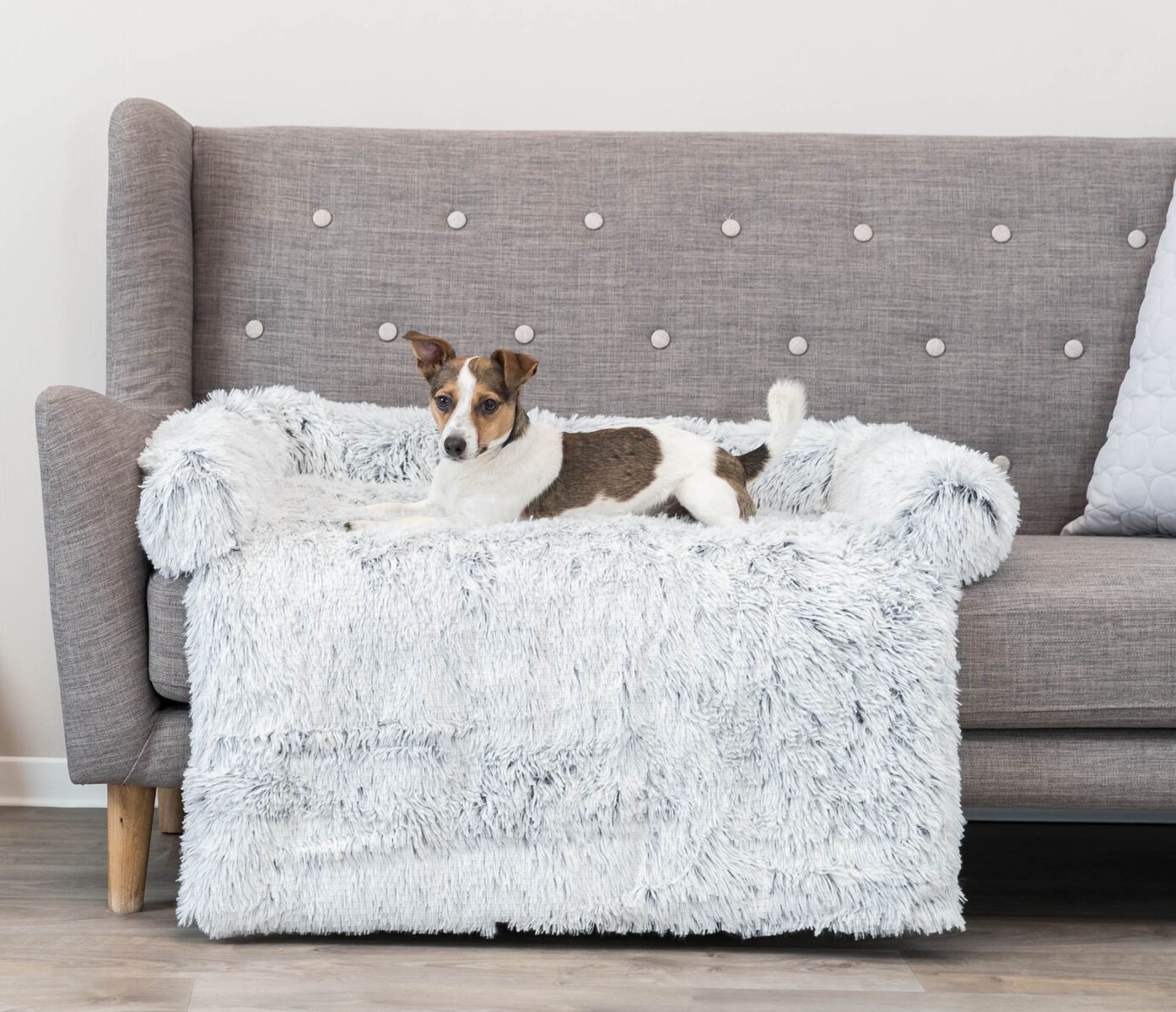 TRIXIE Tierdecke Polster-Schondecke Harvey - weiß-schwarz - 70 × 90 cm