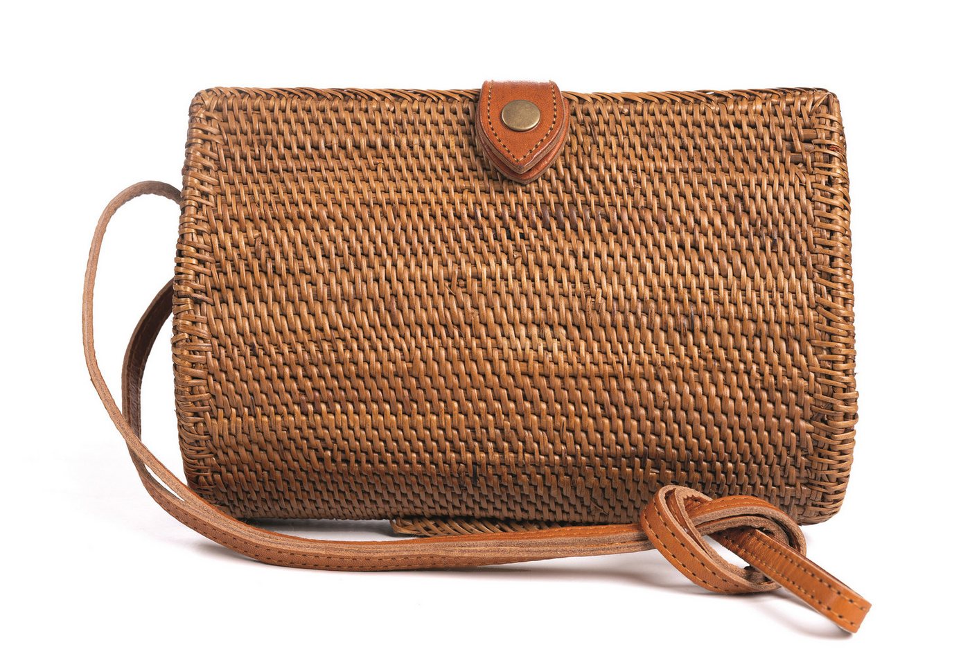 Der Trachtler Basttasche Damen Korbtasche Bali Bag, mit Lederriemen - handgefertigt in Bali