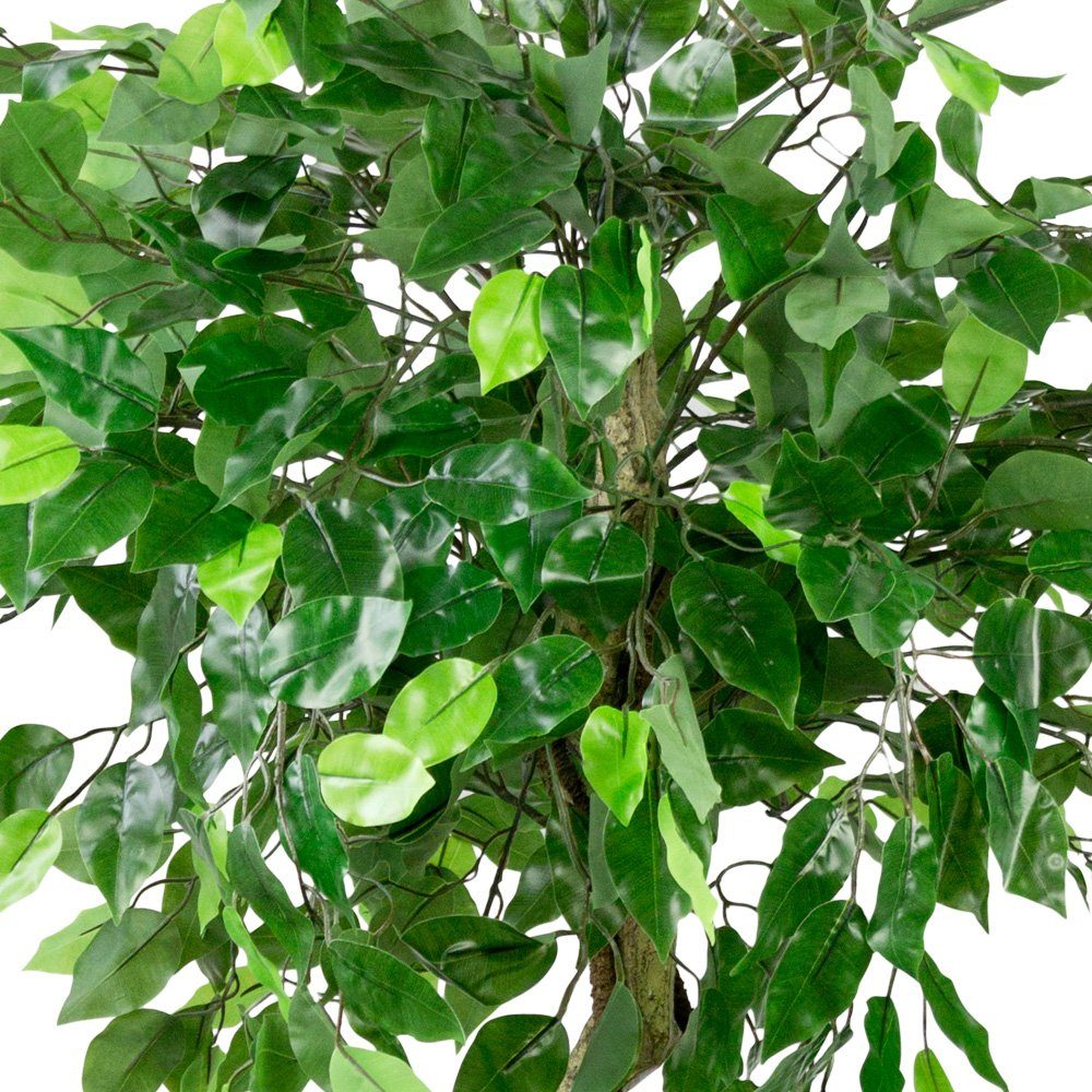 Kunstbaum Kunstpflanze Kunstbaum Künstliche Pflanze Ficus Benjamin 120 cm Ficus Benjamin, Decovego, Höhe 120 cm – Bild 3 von 5