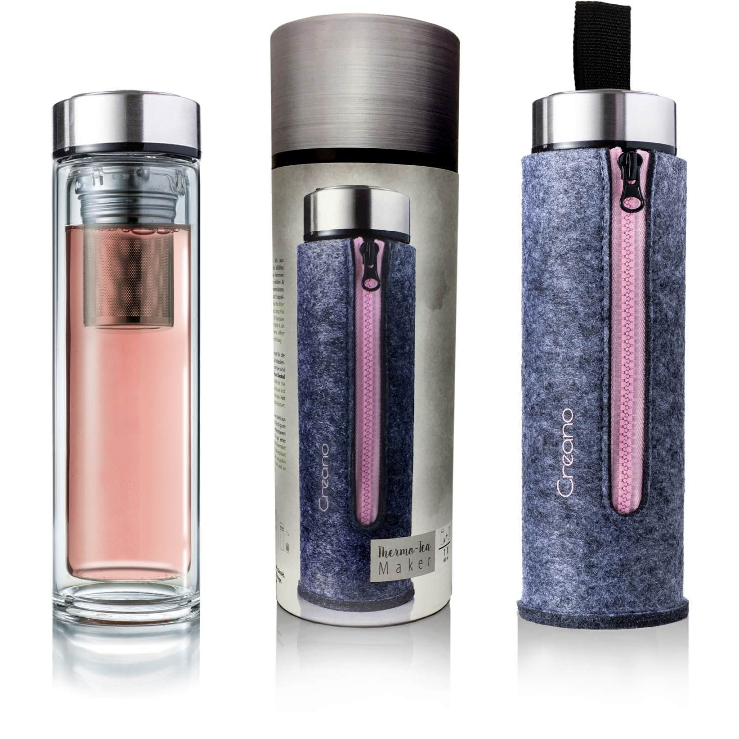 Creano Thermoflasche Thermo-Teamaker Rosa