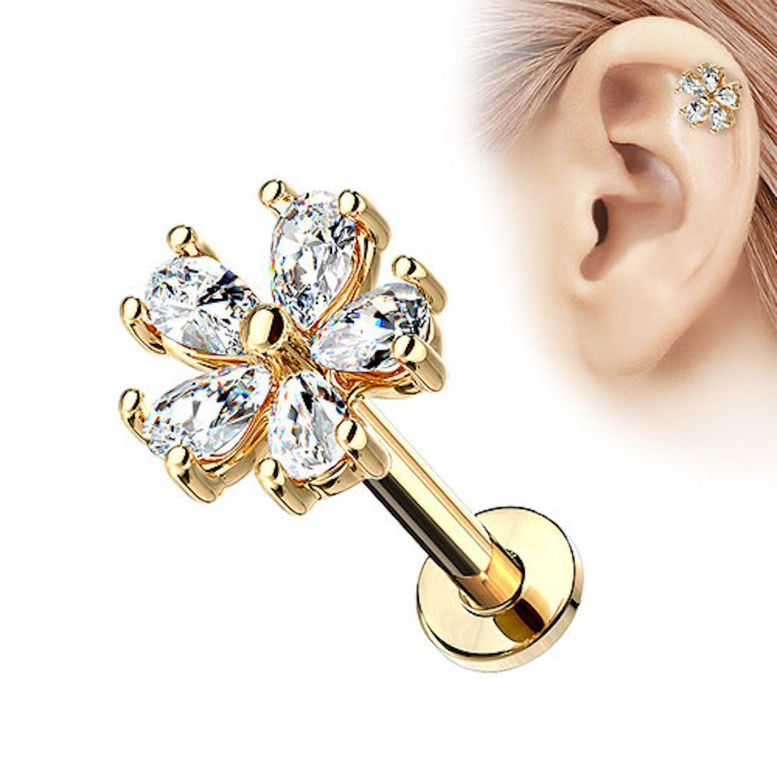 Taffstyle Piercing-Set Piercing Stab mit Kristall günstig online kaufen