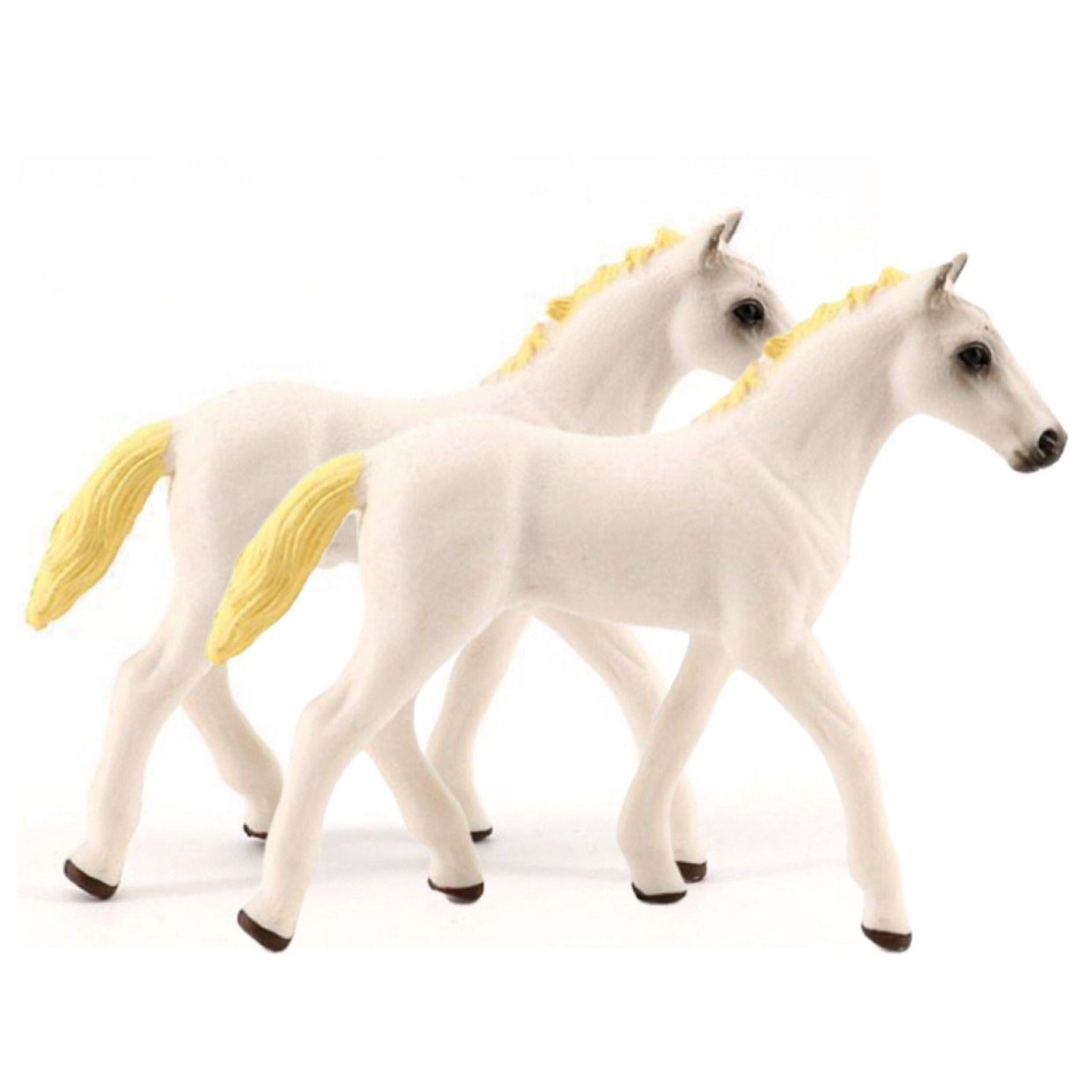 SCRTD Tierfigur Tierfiguren, 2 Stück Pferd Figuren Ornamente,Kinderspielzeug, Simulation Tiermodell,Kinderspielzeug,für Kinder