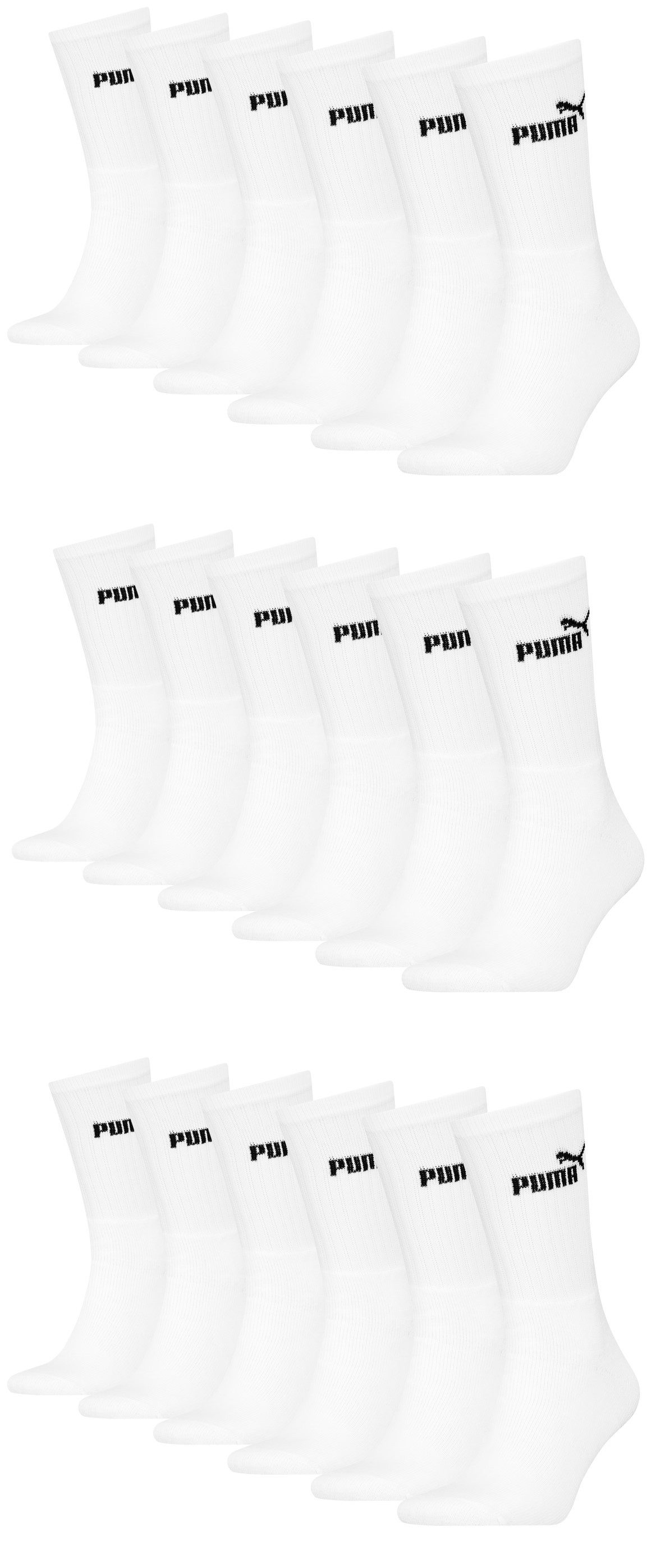 Sportsocken PUMA Unisex Crew Tennissocken Sportsocken Socken Damen Herren 18 Paar