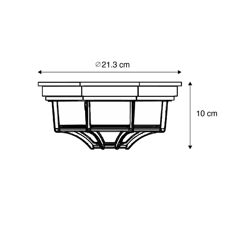Qazqa Außen-Deckenleuchte Bri, ohne Leuchtmittel, Kaltweiß, QAZQA Außen Decken­leuchte, e27, Dunkelgrau, Aluminium, Landhaus