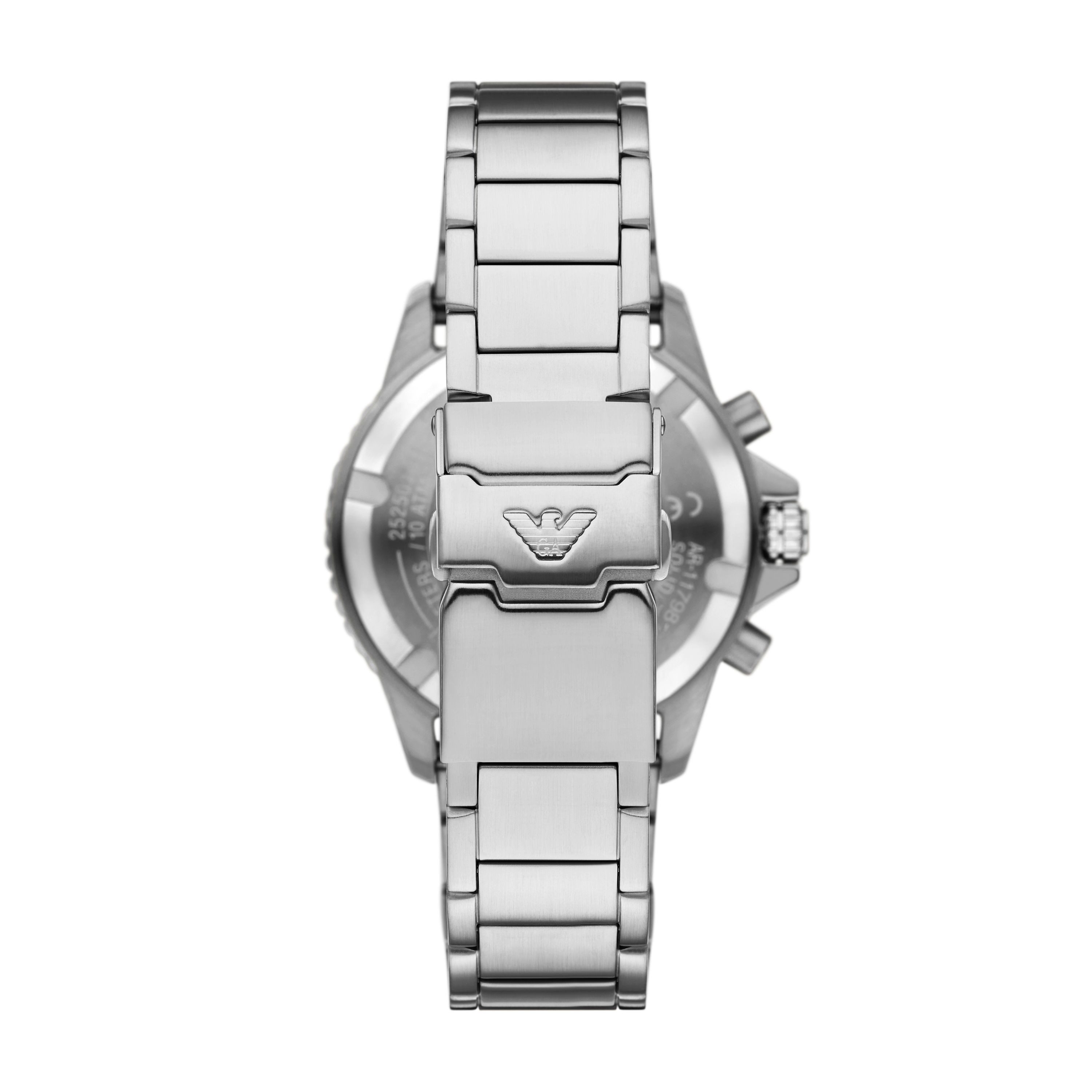 Emporio Armani Chronograph AR11798, Armbanduhr, Solar, Herrenuhr, Edelstahlarmband, analog, Tag