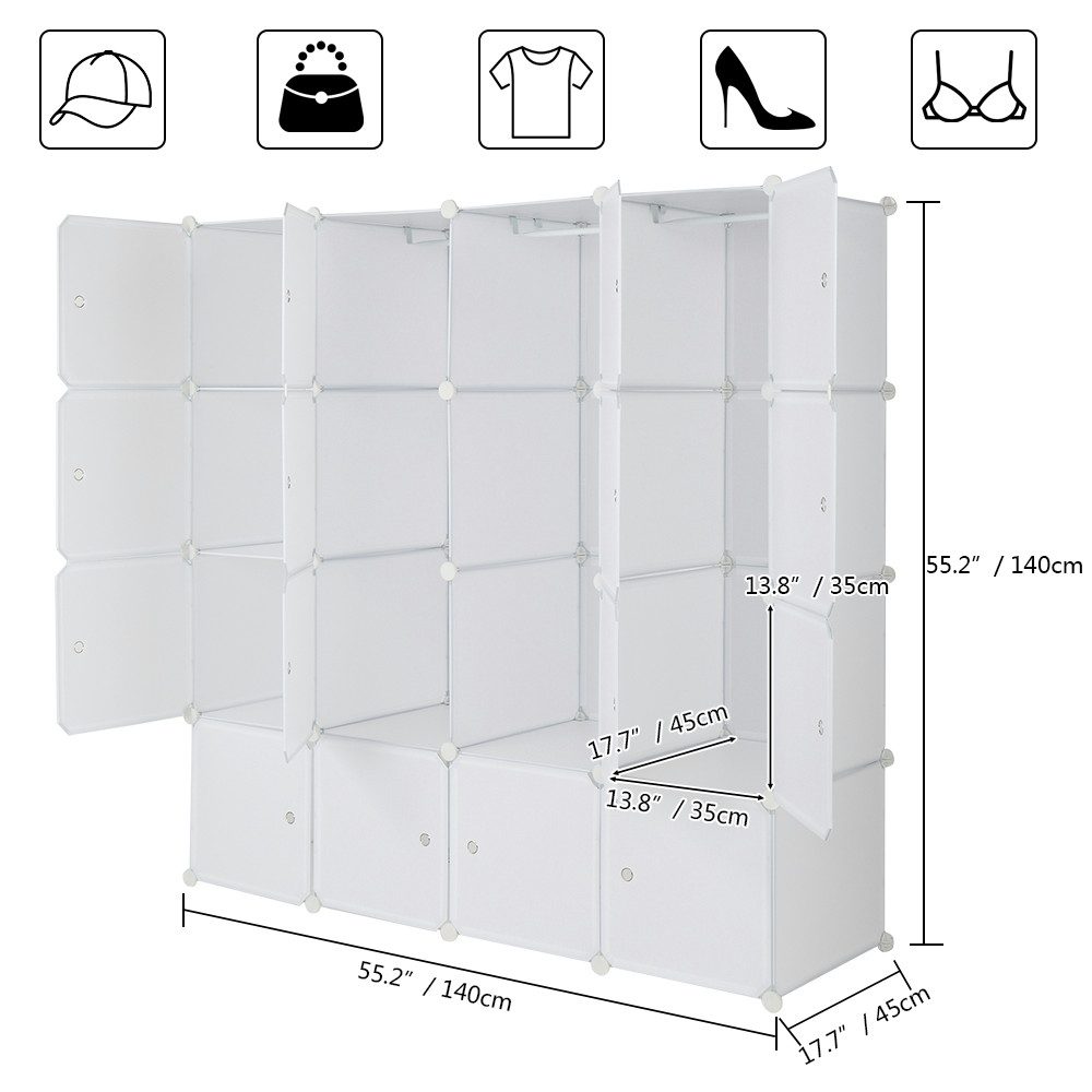 VINGLI Kleiderschrank DIY Regalsystem Steck Regal günstig online kaufen
