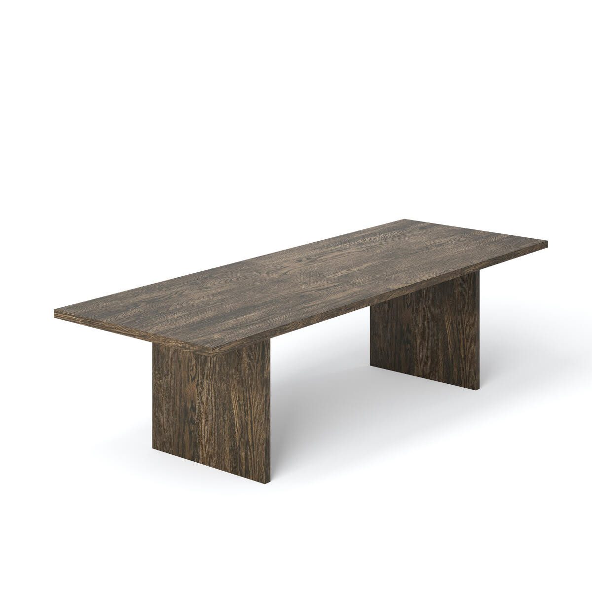 Rellgo Esstisch Eiche massiv Anni – Rechteckig mit Wangen-Gestell – Zeitlos & stabil, Gerade Kante, Massive Wildeiche, Handgefertigt, Geölte Oberfläche