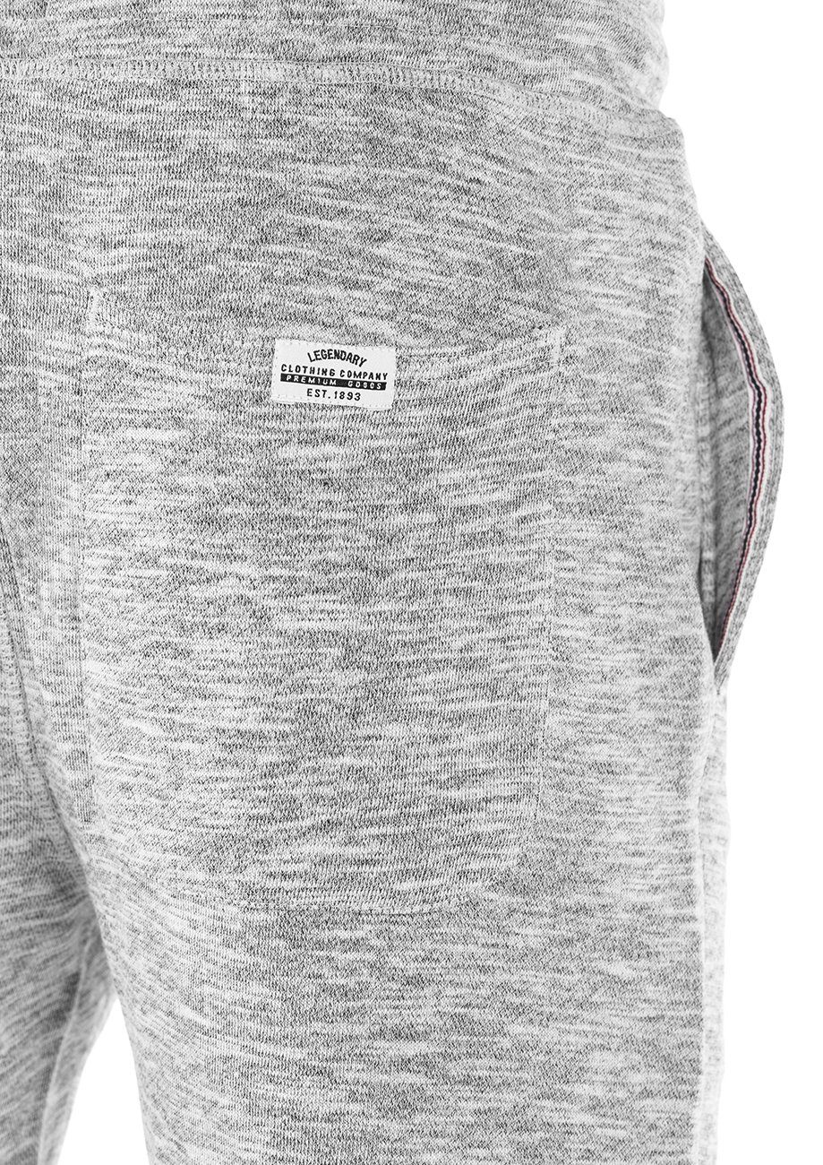 Sweatshorts Bermudashorts Shorts Melange Light Baumwollmischung (23100) riverso Fit Grey Herren aus Regular RIVMike pflegeleichter