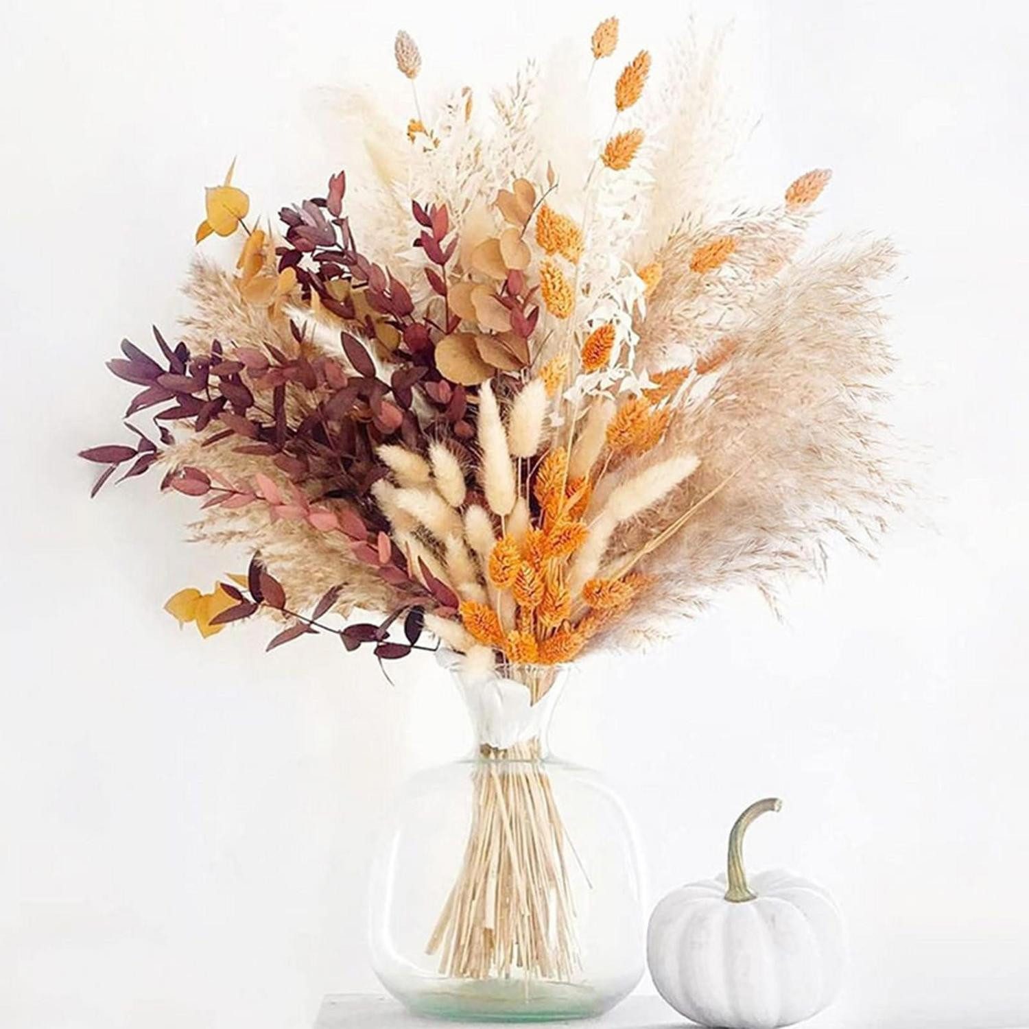 Trockenblume Trockenblumen Set 64 Stück Boho Pampasgras Eukalyptus, LuxusKollektion, Höhe 10 cm