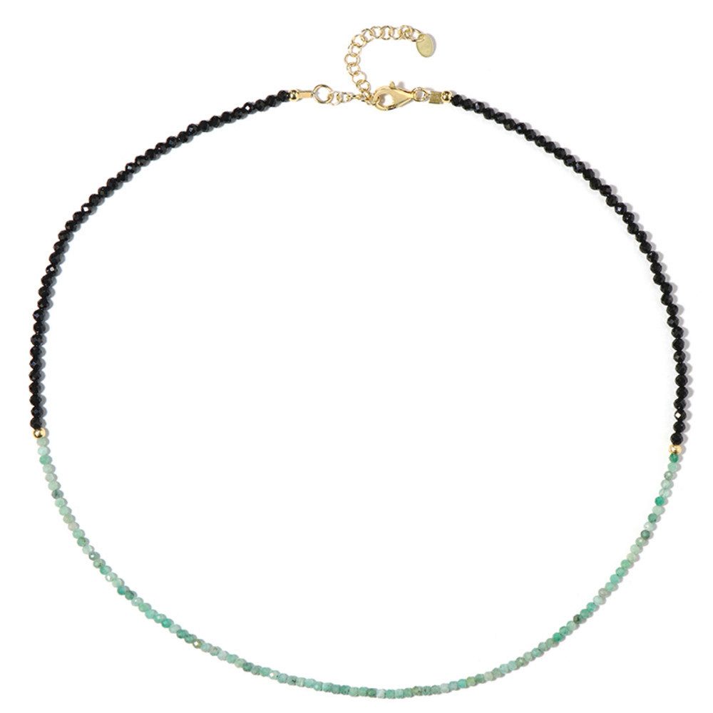 Cavill Silberkette 925 Sterlingsilber Kette mit 13,86 ct Schwarzspinell, 4,75 ct Smaragd (1-tlg)