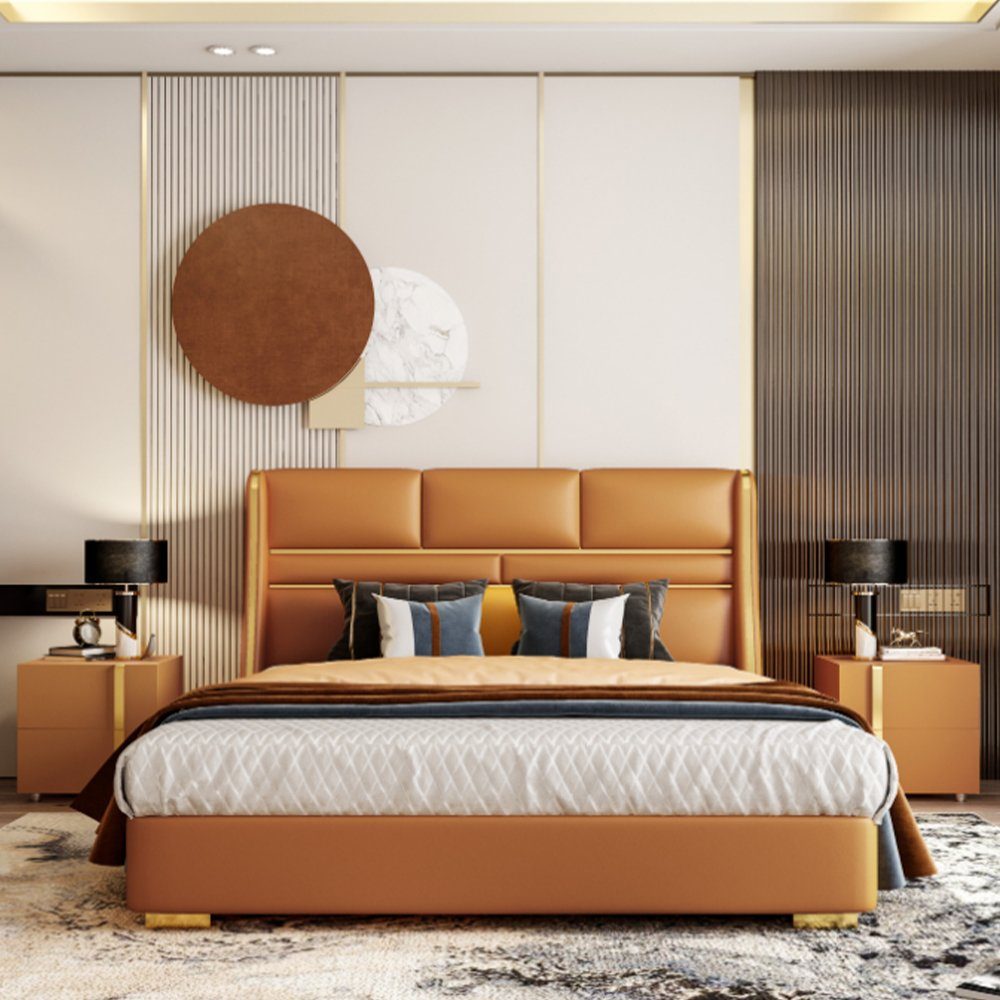 Doppel Einrichtung (Bett), Bett Europe Made JVmoebel Bett Schlafzimmer Doppelbett Luxus Möbel Hotel In