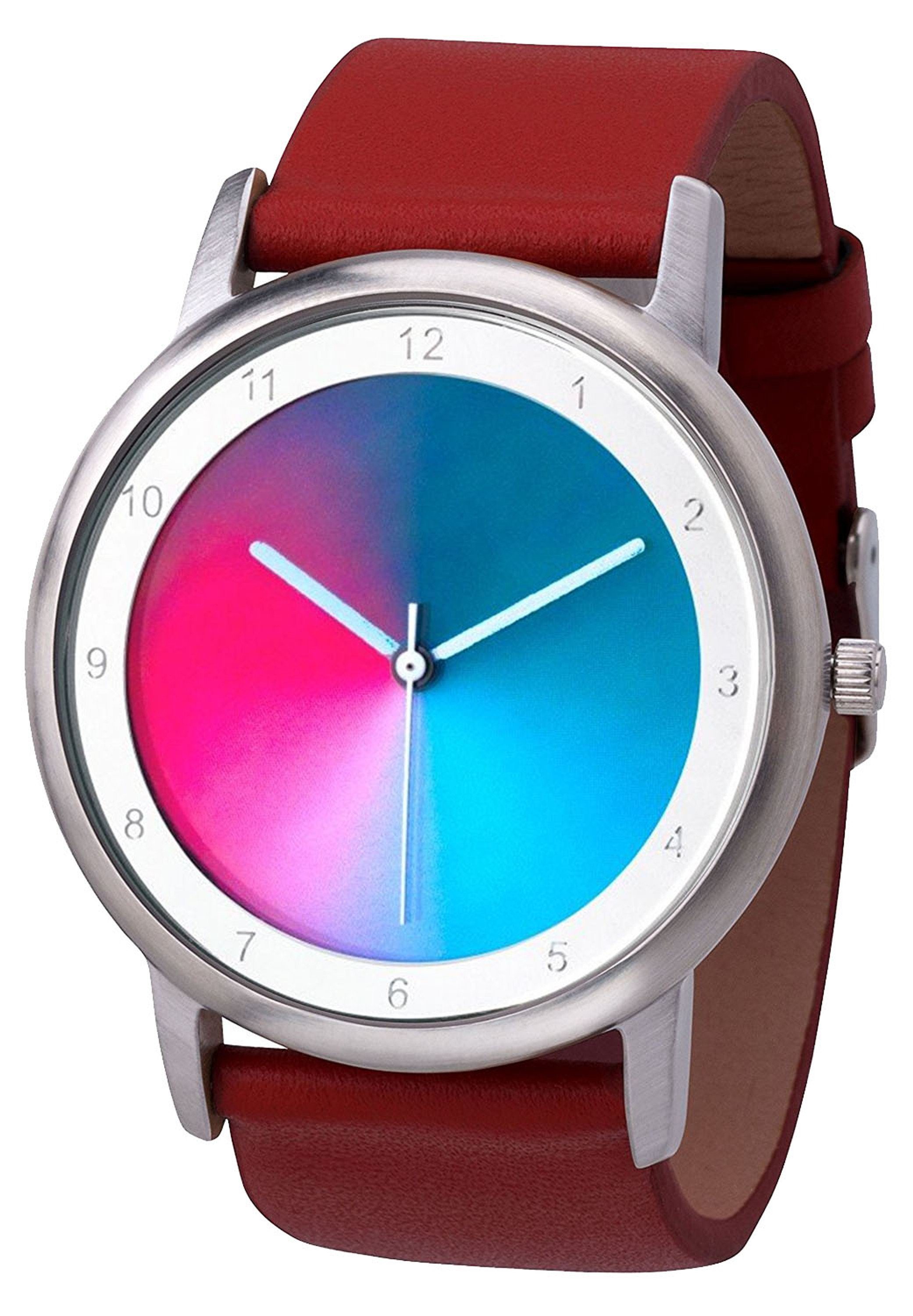 Rainbow Watch Quarzuhr Avantgardia gamma rotes Leder