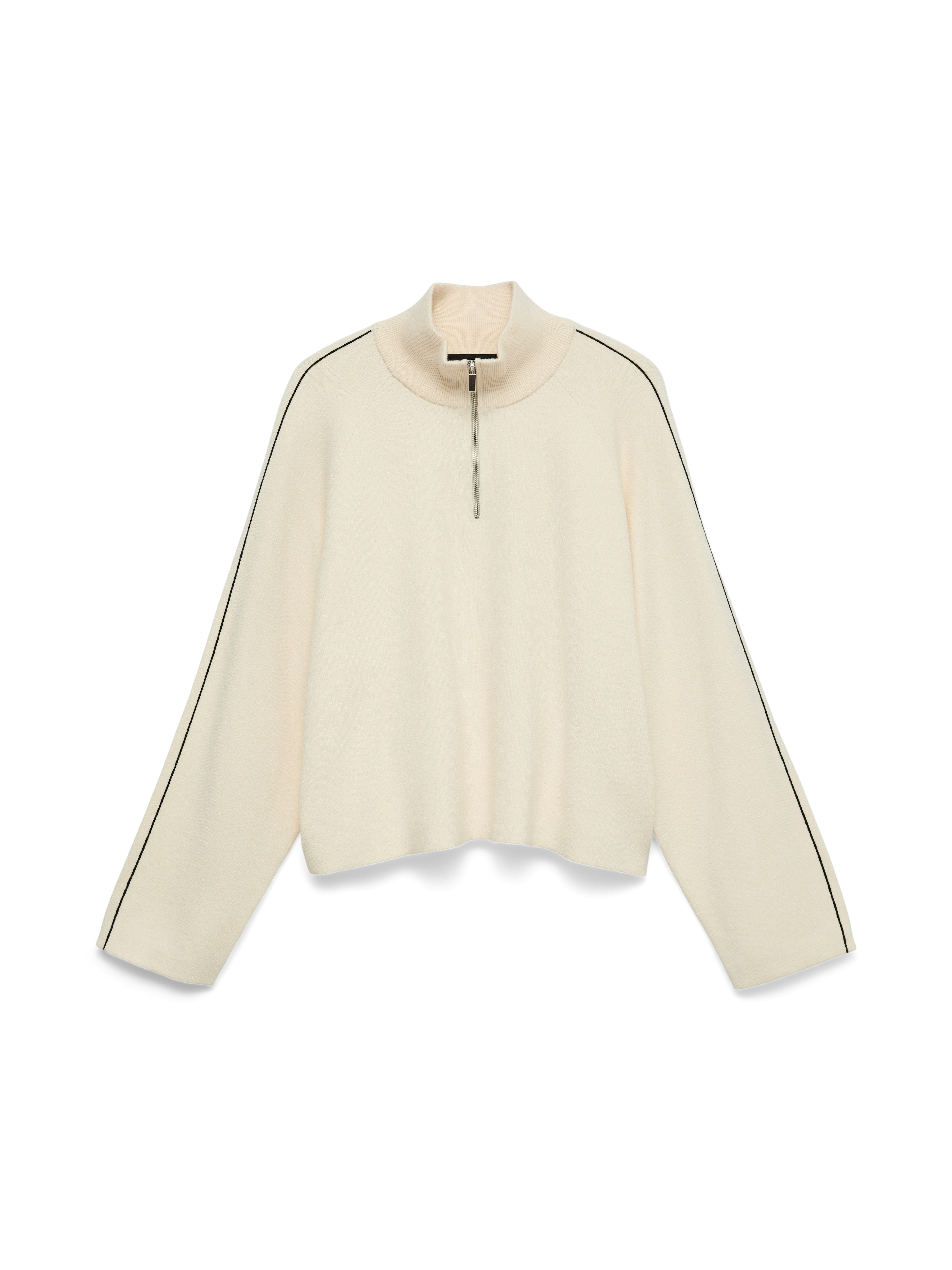 Vero Moda Strickpullover VMSABA LS HIGHNECK ZIPPER PULLOVER NOOS Viskosemischung, loose fit, weite Ärmel