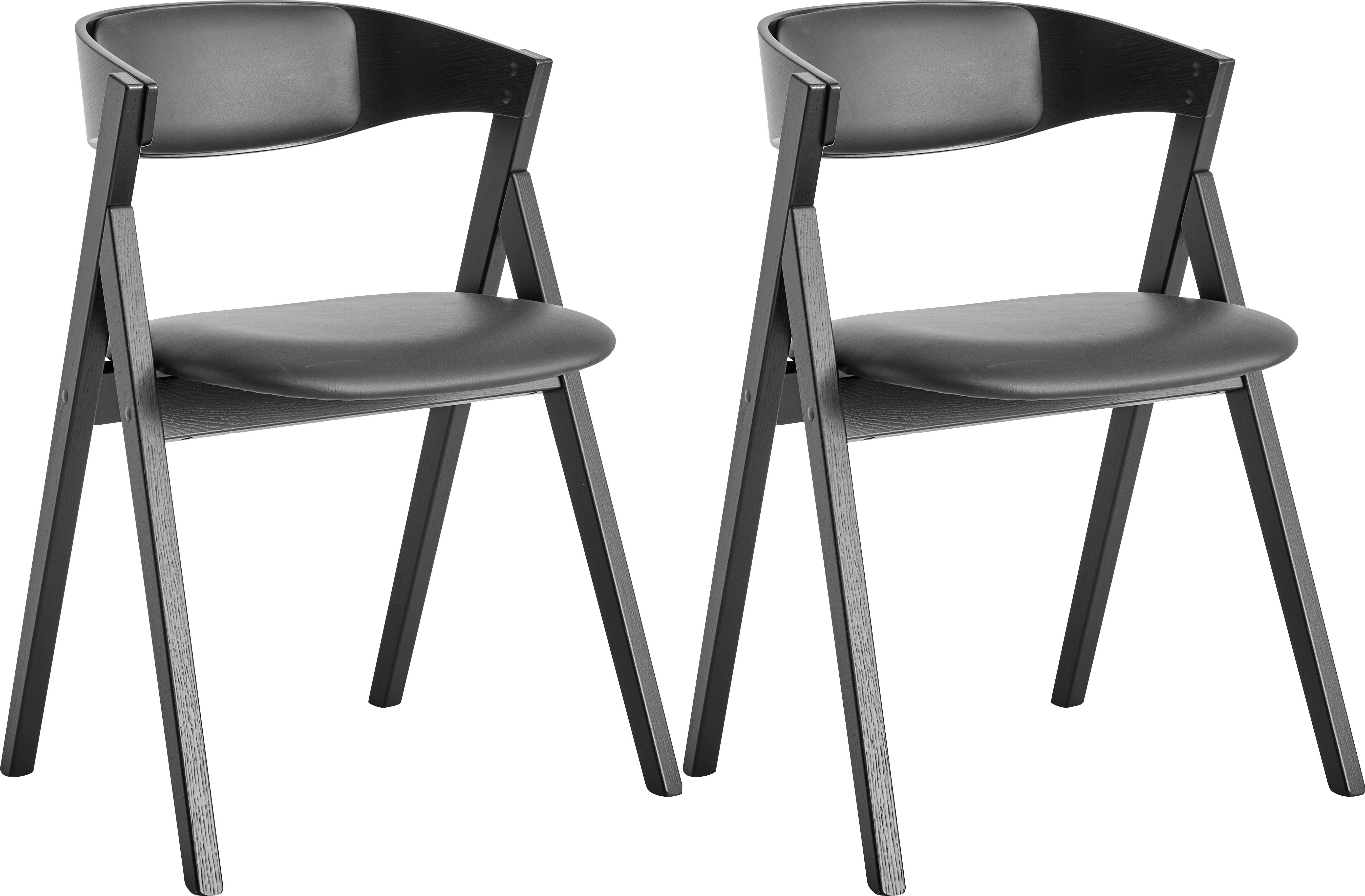 Hammel Furniture Holzstuhl Findahl by Hammel City (Set, 2 St), Massivholz, mit Sitz und Rückenpolster aus Leder. Reduzierter Preis € 1.003,22. Unverbindliche Preisempfehlung € 1.108,00, (€ 501,61 pro 1 Stk)