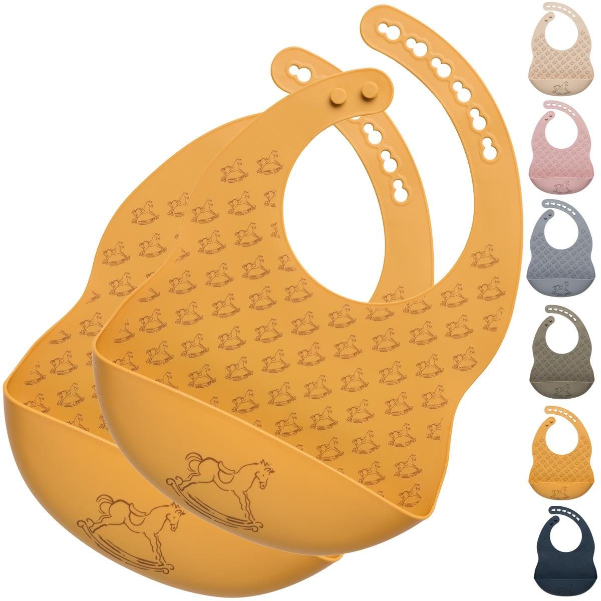 SEI Design Lätzchen 2 Stück Auffanglätzchen Baby Silikonlätzchen, (Spar-Set, 2-St., Silikonlätzchen), BPA/PVC/BPP-frei