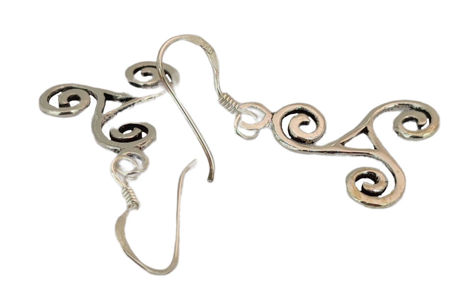 Ohrhänger Paarpreis OR.19 Ohrringe Kiss Triskele Silber 925 of Leather Ohrhänger-Set Sterling
