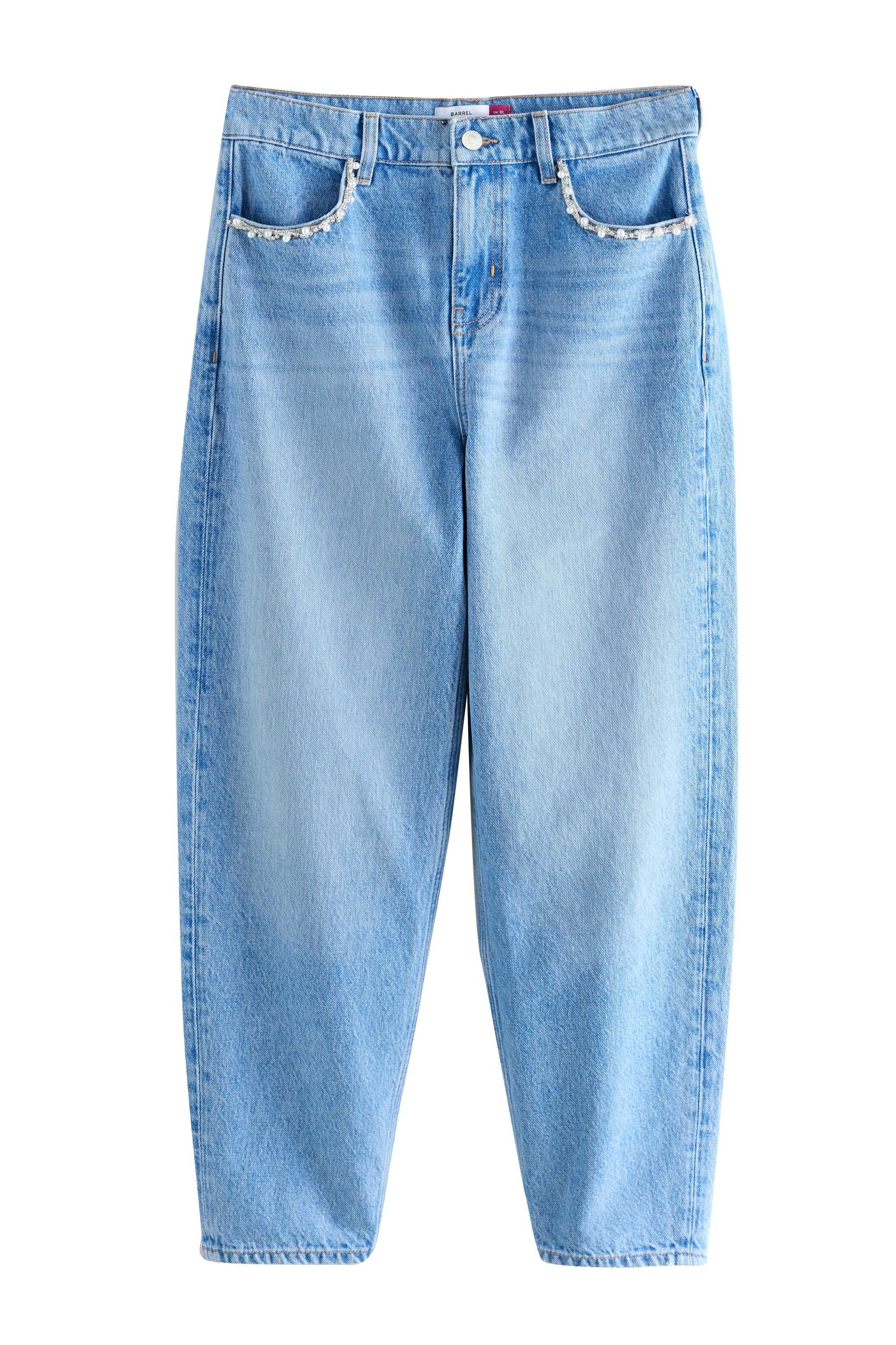 Next Weite Jeans Barrel-Jeans mit verzierter günstig online kaufen