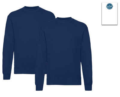 Fruit of the Loom Sweatshirt Sweatshirt im unifarbenen Design SET-IN - 1er/2er Sets - auswählbar
