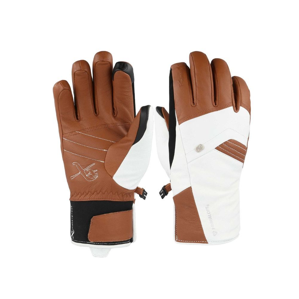 Kinetixx Skihandschuhe Hochwertiger Damen-Skihandschuh Annouk, KinetiXx (in schwarz/weiß oder braun/weiß) Wasserabweisend, Grip, Atmungsaktiv, Kälteschutz, Winddicht