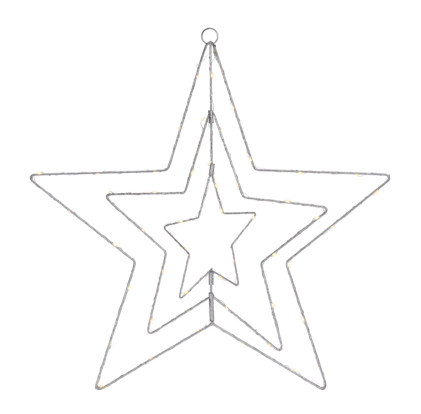 Spetebo LED Stern LED Metallstern 3D zum Hängen mit Timer - 60 cm, Timer, L günstig online kaufen