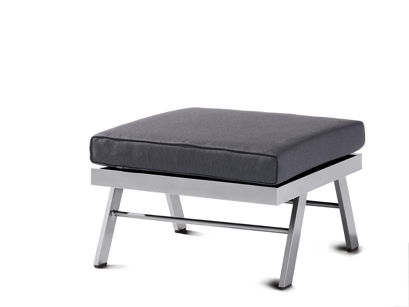sieger Gartenlounge-Hocker Auckland, in Grau, Olefin, Polypropylen - 72x47x72 (BxHxT)