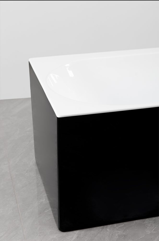 Sanotechnik Badewanne Jamaica, 170x75x58cm schwarz glänzend, Acryl Badewanne rechts