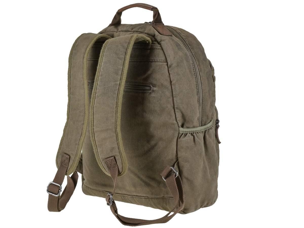 Greenburry Tagesrucksack Aviator, Rucksack, mit Notebookfach 32x31cm, rustikales starkes Canvas