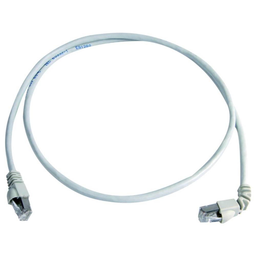Telegärtner RJ45 Netzwerkkabel, Patchkabel CAT 6a S/FTP 7.5 m Grau Flammwidrig, LAN-Kabel