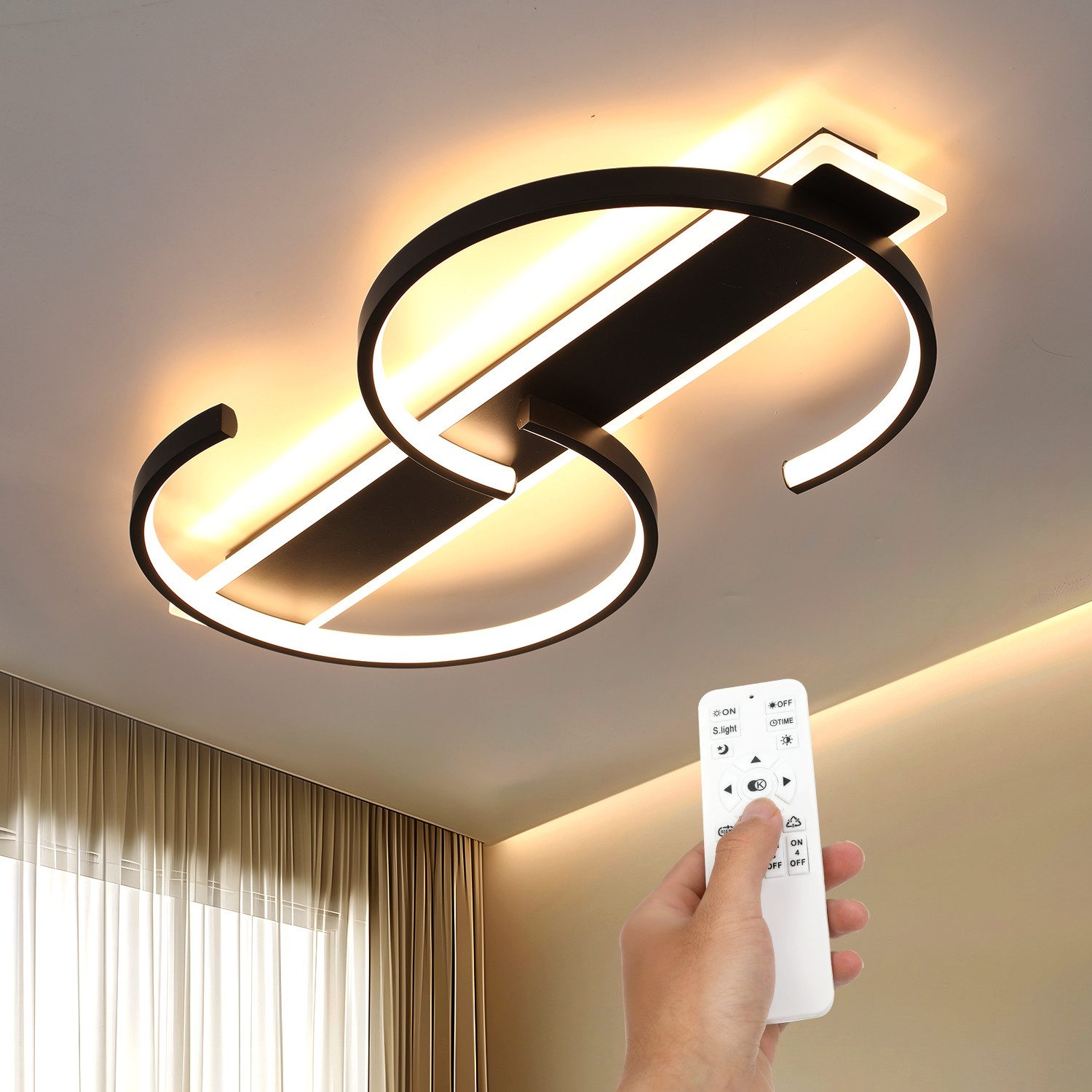LETGOSPT LED Deckenleuchte Modern Geometrie Deckenlampe günstig online kaufen