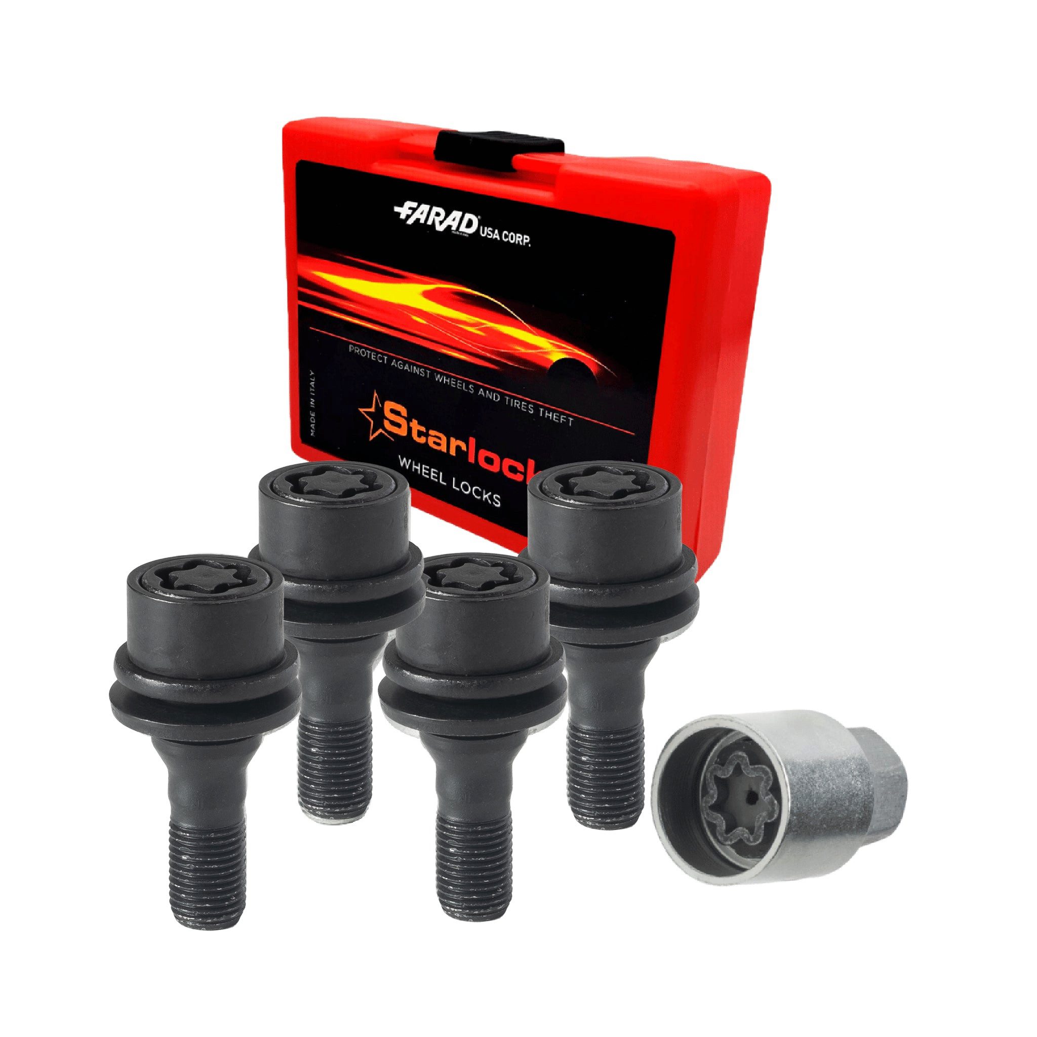 OMAC Radkappen Radschloss für Citroen C5 bis 2002 Schwarz 4tlg M12X1.25, (4-St) Einfache Installation
