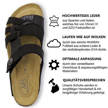 AFS-Schuhe 2120 Pantolette für Damen aus Leder mit Klettverschluss; Made in Germany
