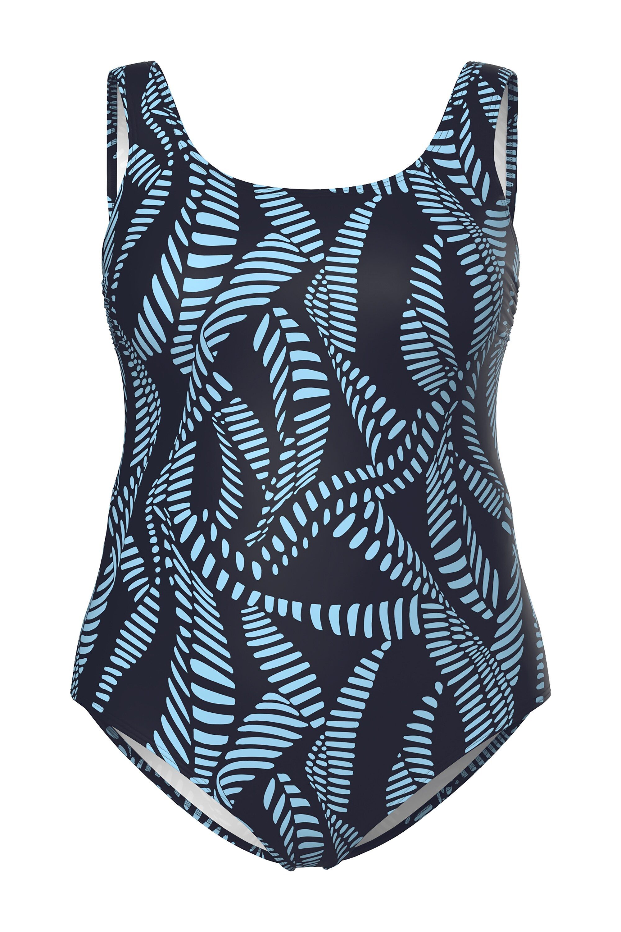 Ulla Popken Badeanzug Badeanzug Ranken ohne Softcups Rundhals günstig online kaufen