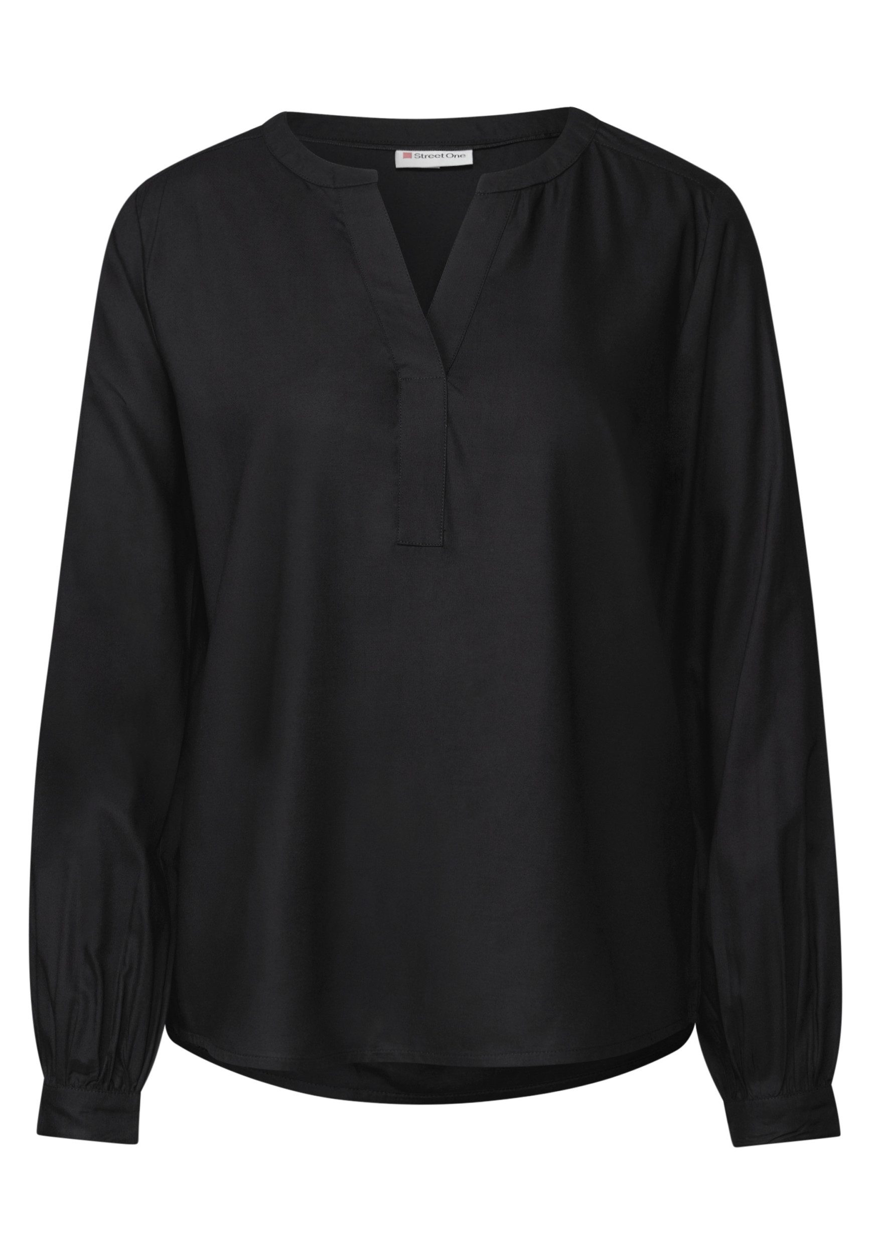 STREET ONE Kurzarmbluse QR Splitneck tunic blouse UNI günstig online kaufen