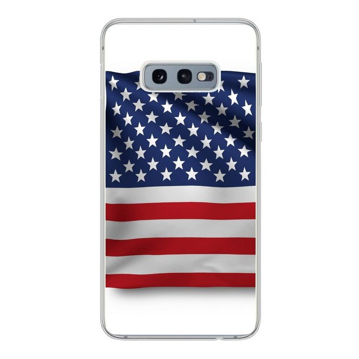 MuchoWow Handyhülle Flagge der Vereinigten Staaten auf weißem Hintergrund Phone Case Handyhülle Samsung Galaxy S10e Silikon Schutzhülle