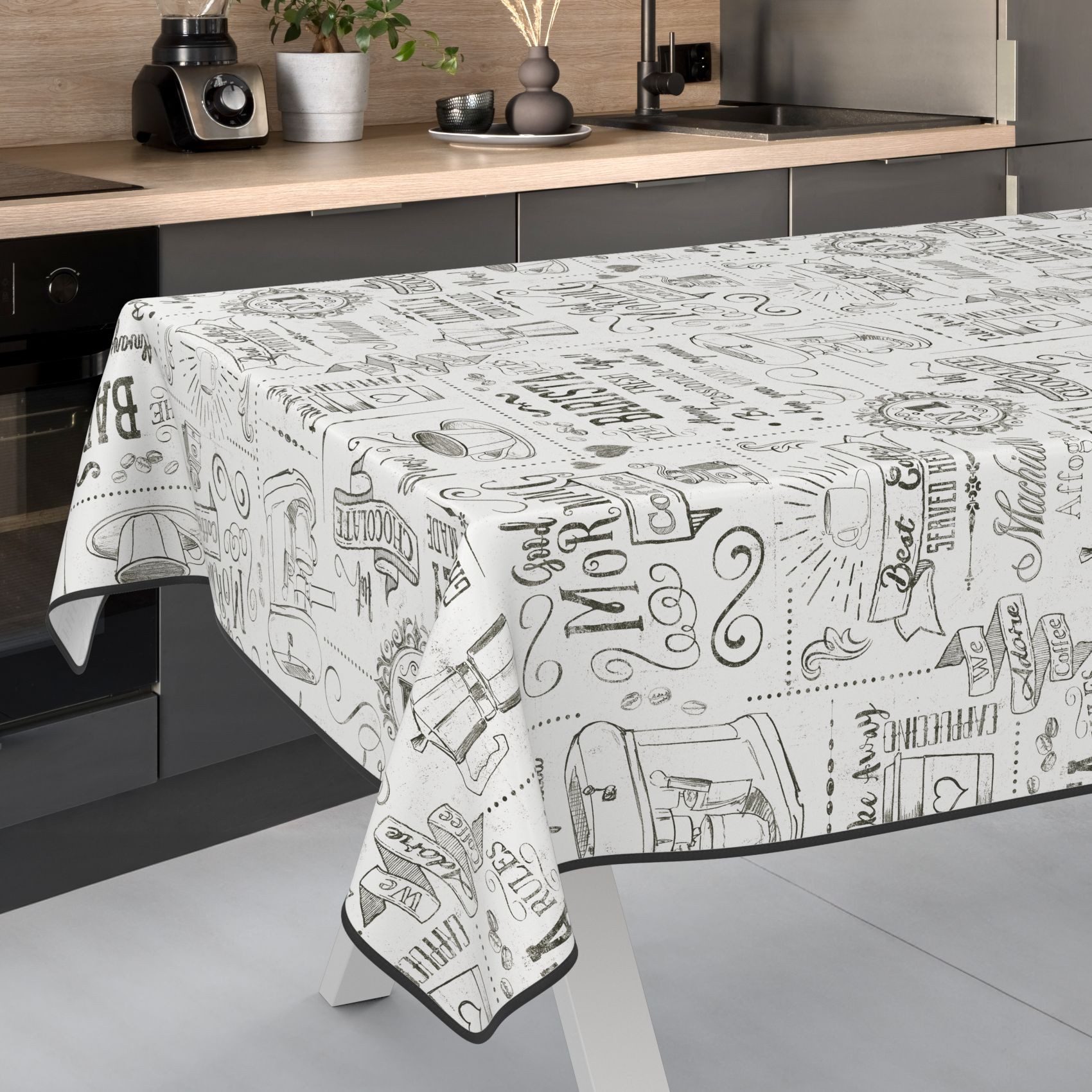 ANRO Tischdecke Wachstuch abwaschbar Barista Tischwäsche (Einzelstück 1-tlg günstig online kaufen