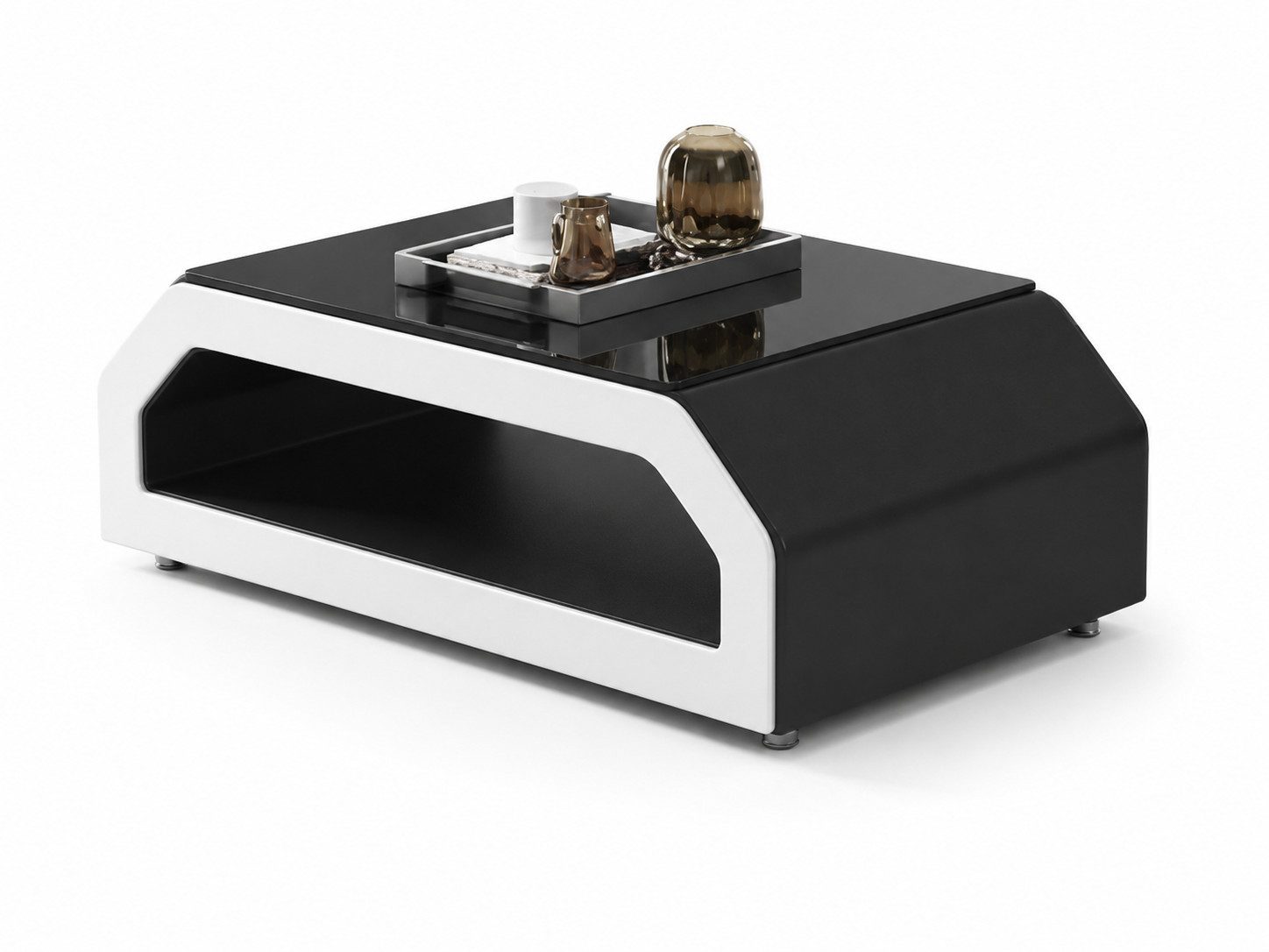 JVmoebel Couchtisch Modern Couchtisch Schwarz Weiß Luxus Sofatisch LED Design Premium (1-St), Made in Europa