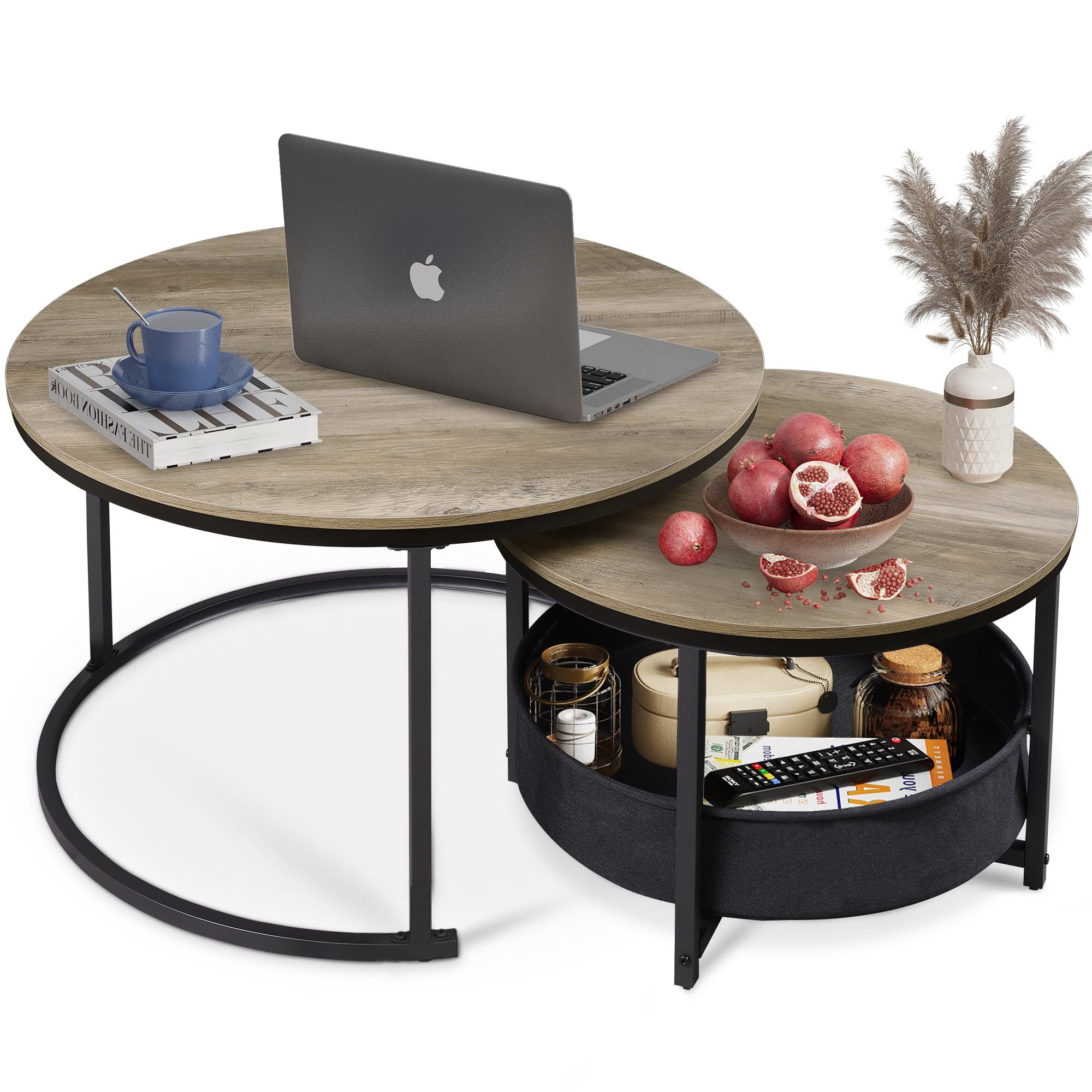 WLIVE Couchtisch Couchtisch 2er‑Satztisch rund mit günstig online kaufen