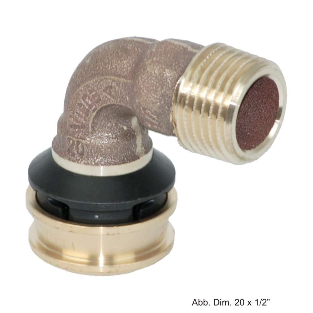 Viega Wasserrohr Viega Raxofix Übergangsbogen, Modell 5314, R-Gewinde 25mm x 3/4" AG, 9