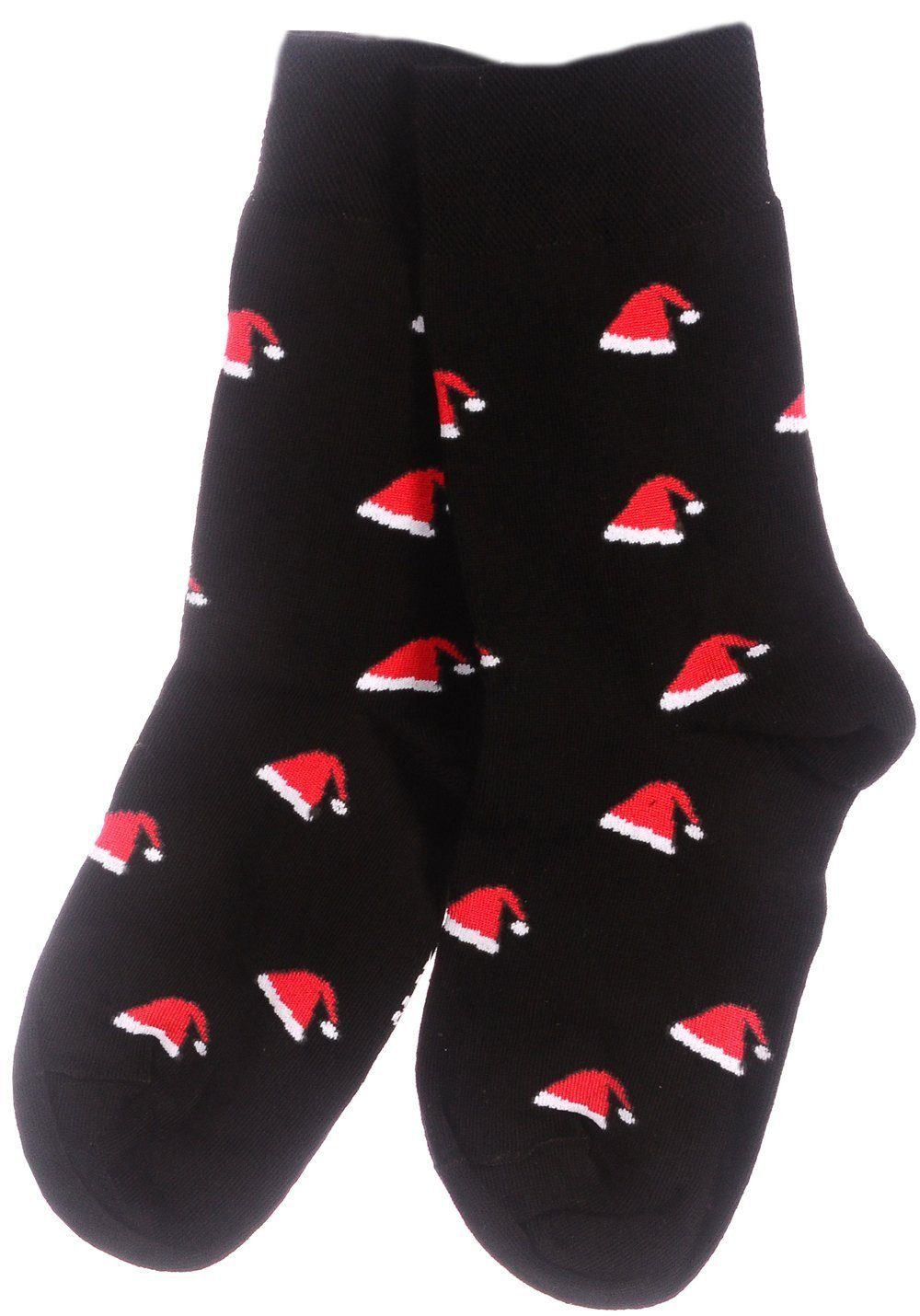 Paar Socken weihnachtlich Schwarz_Mütze Martinex 38 schön, bunt, 42 43 1 Socken Weihnachtssocken 35 Strümpfe 46 39